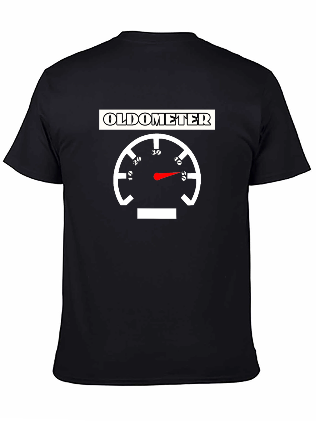 Oldometer Gauge Funny Birthday Graphic Tee - Black