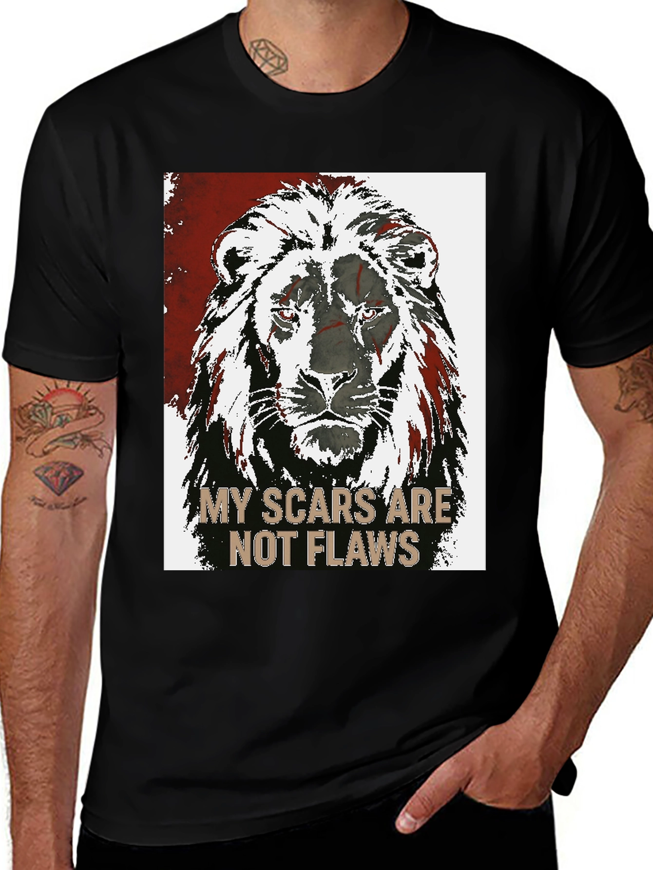 Lion Scars Graphic Tee - Unisex Black T-Shirt