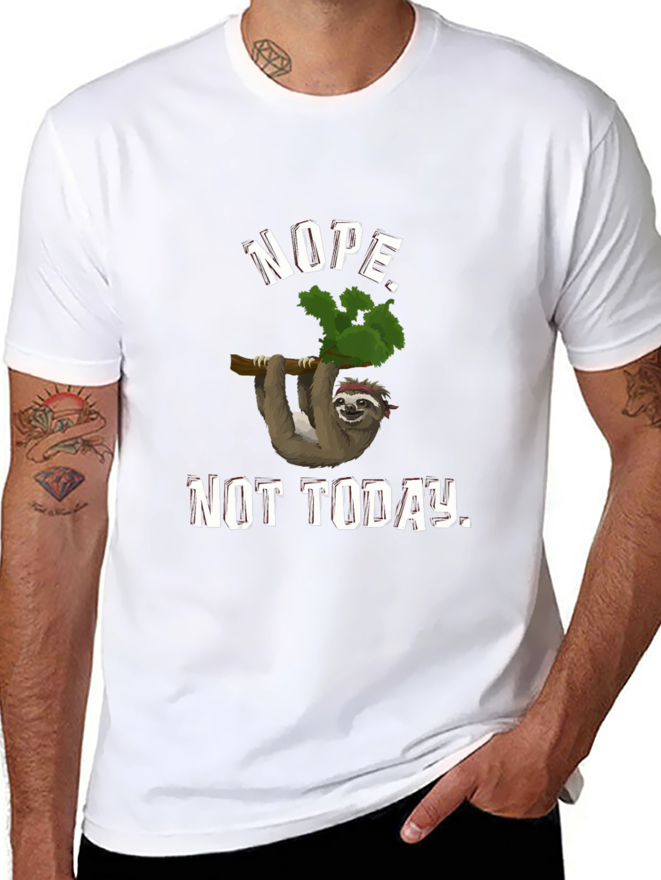 Nope Not Today Sloth Graphic Tee