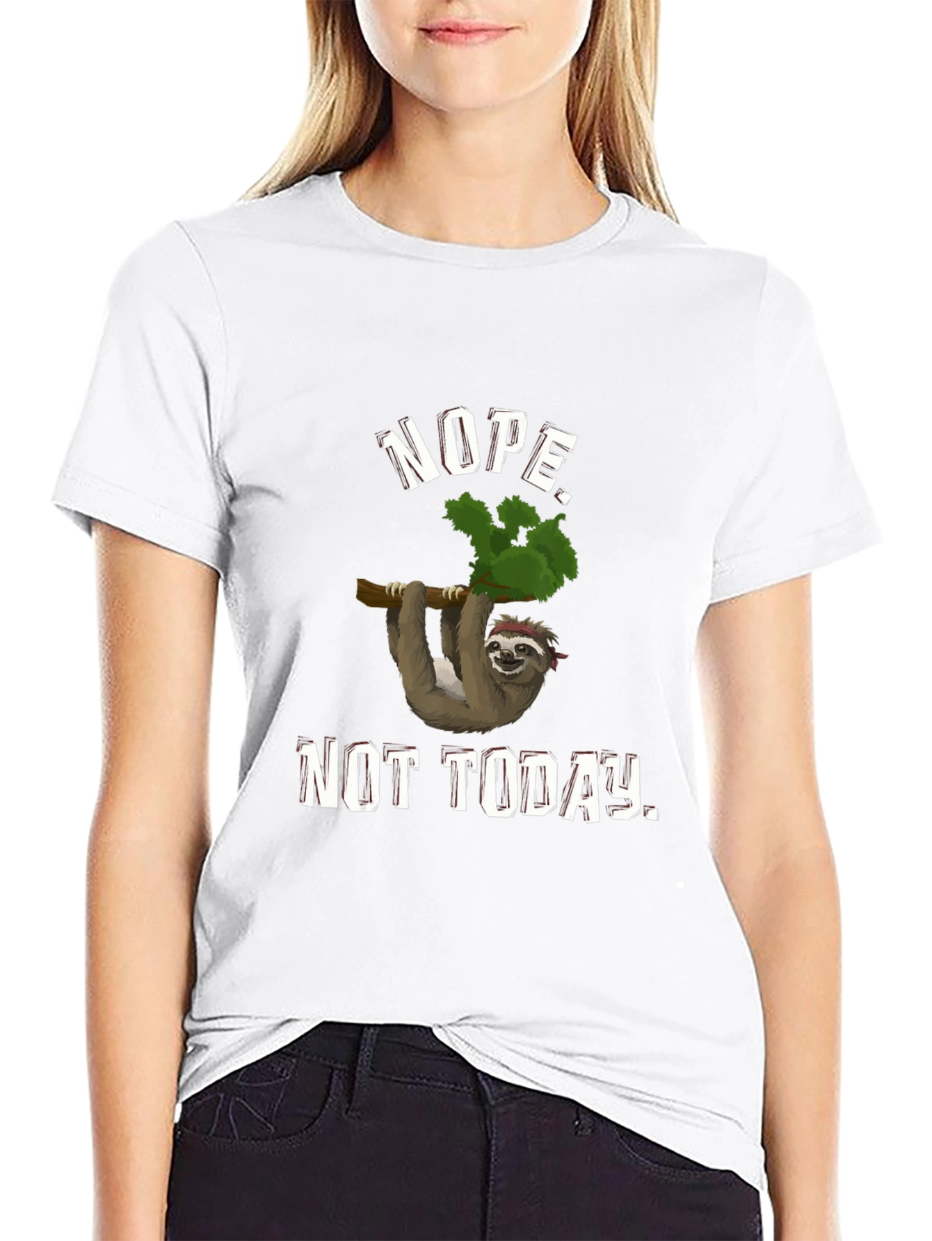 Nope Not Today Sloth Graphic Tee