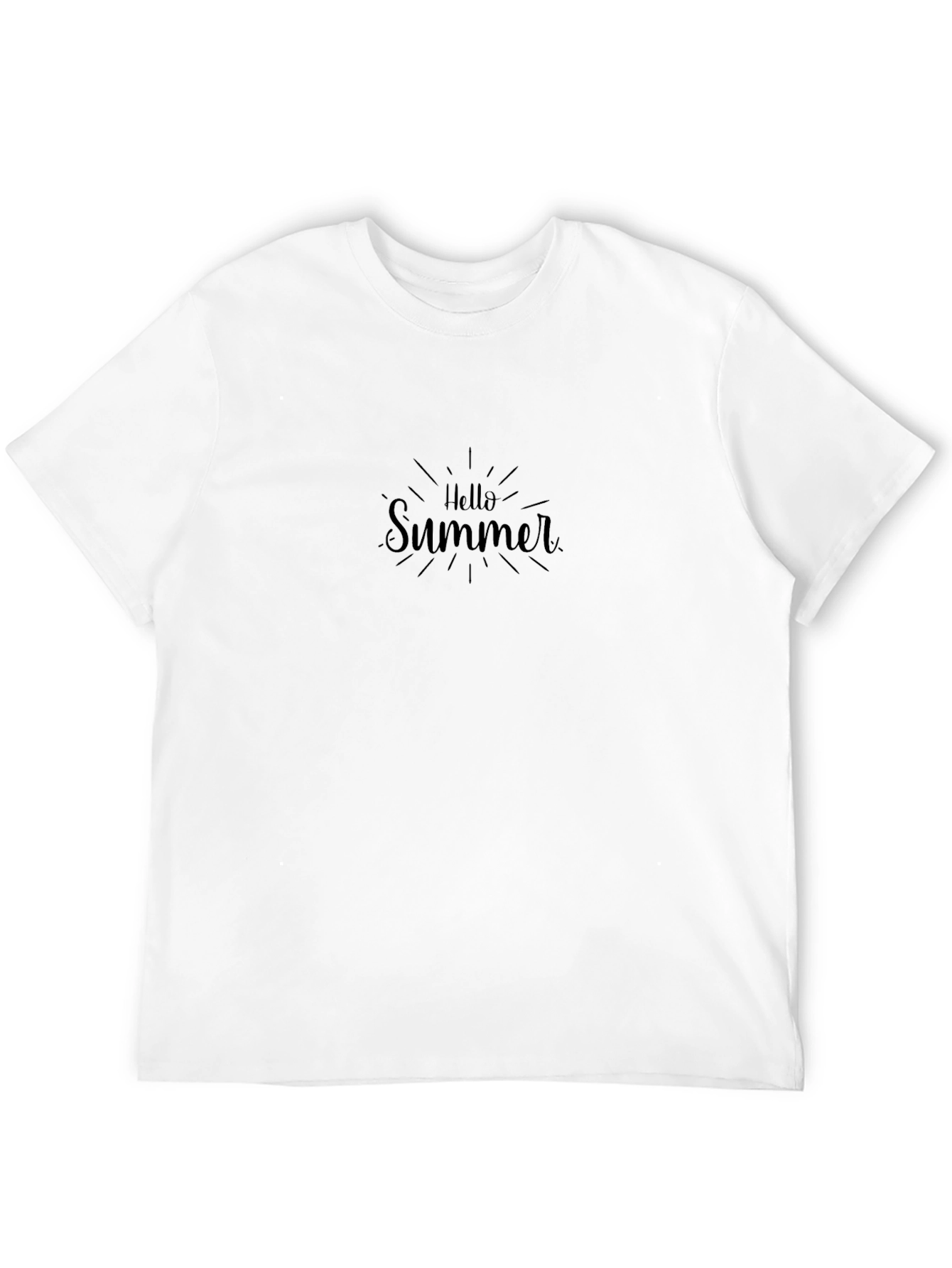 Hello Summer Black Graphic Tee - Casual Cotton T-Shirt