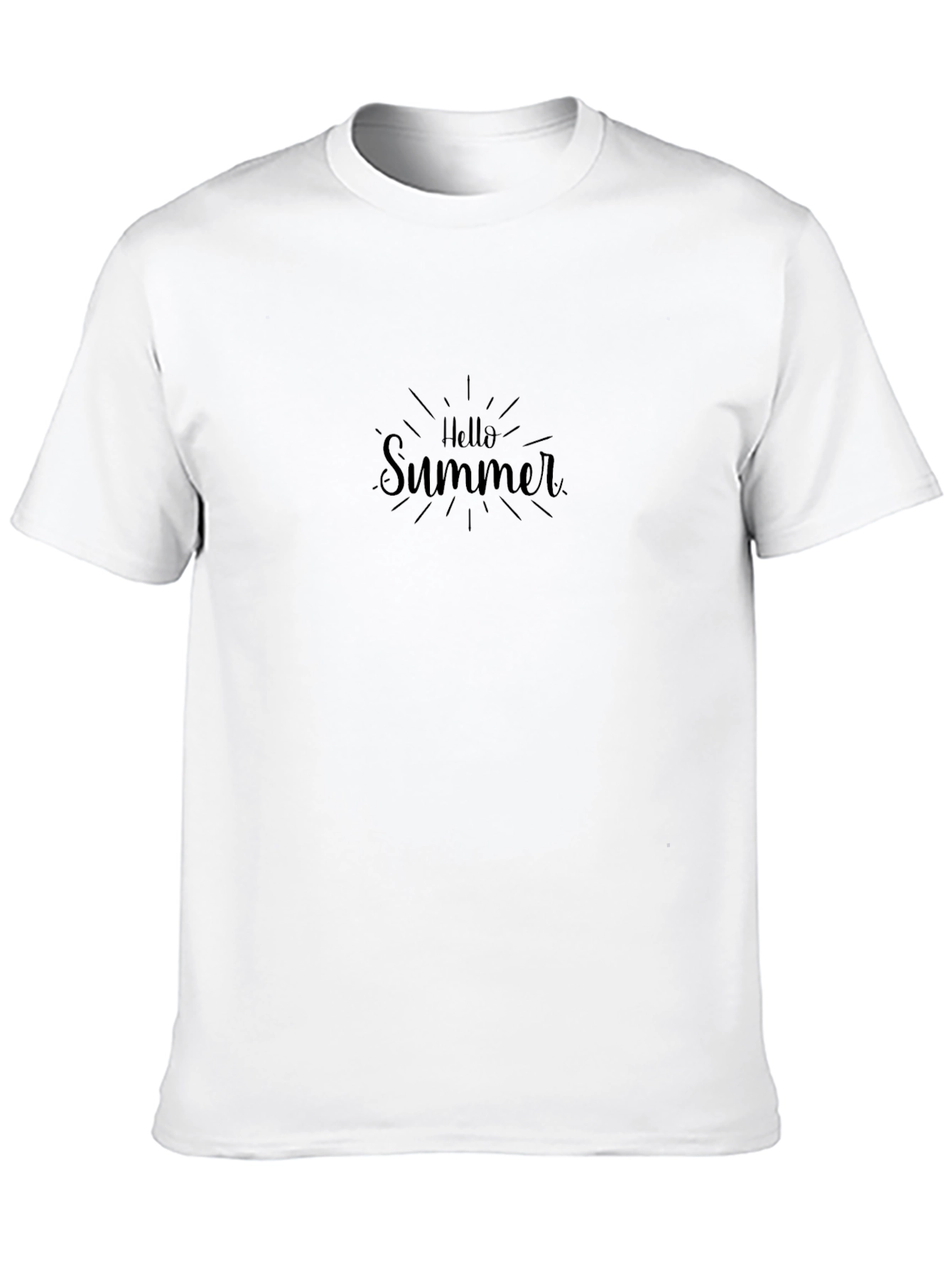 Hello Summer Black Graphic Tee - Casual Cotton T-Shirt