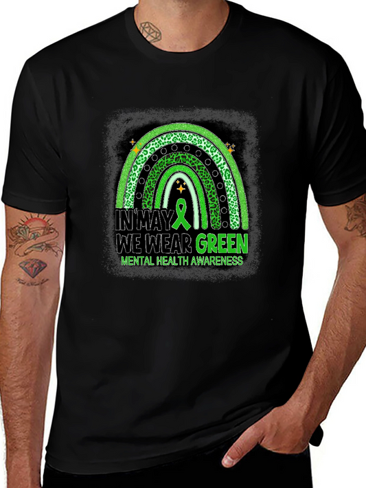 Mental Health Awareness Green Rainbow T-Shirt