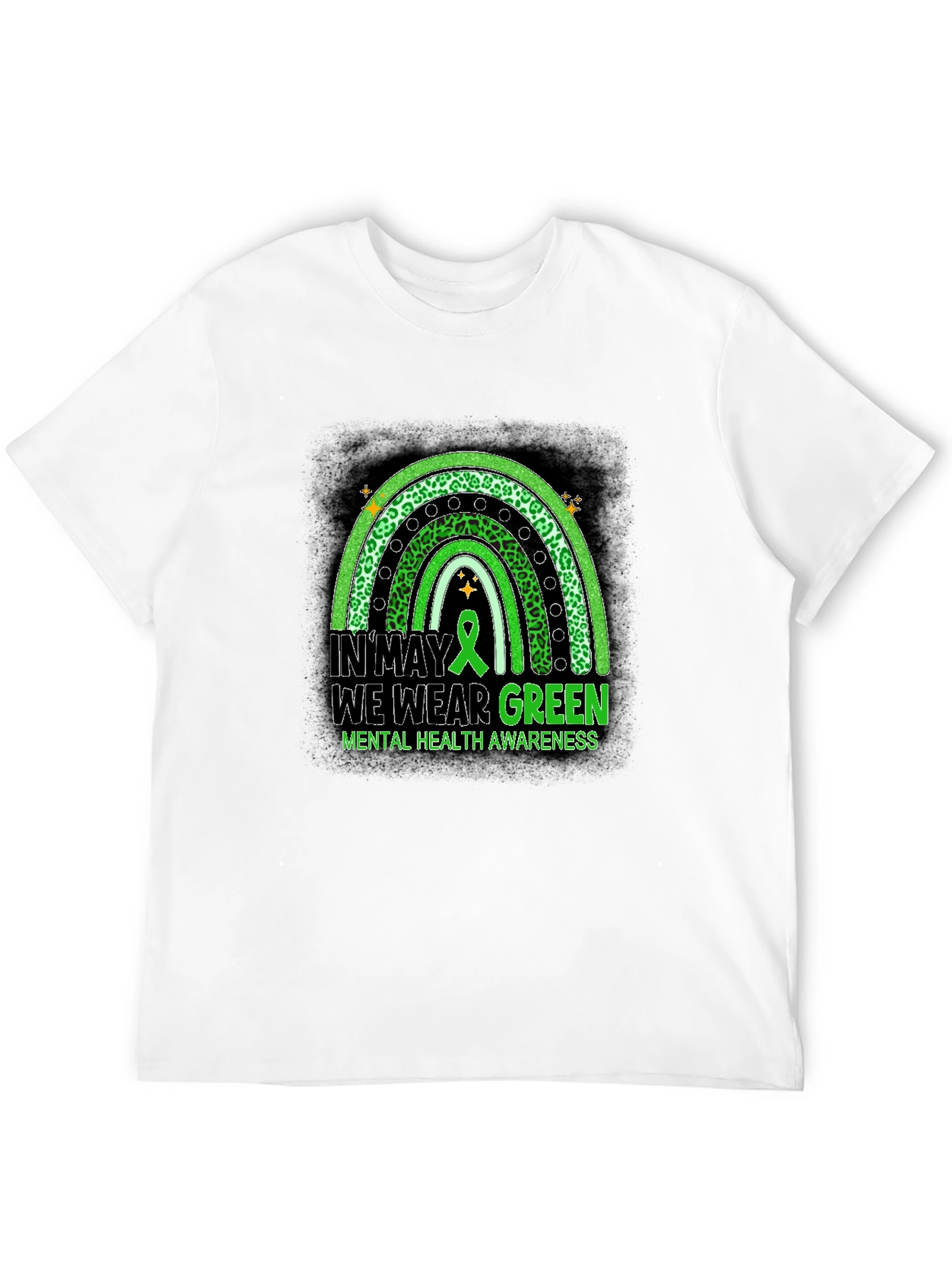 Mental Health Awareness Green Rainbow T-Shirt