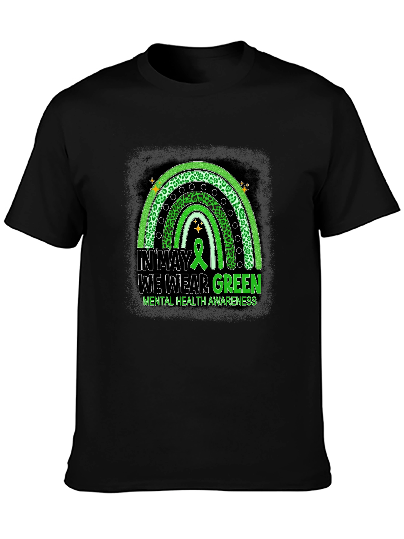 Mental Health Awareness Green Rainbow T-Shirt