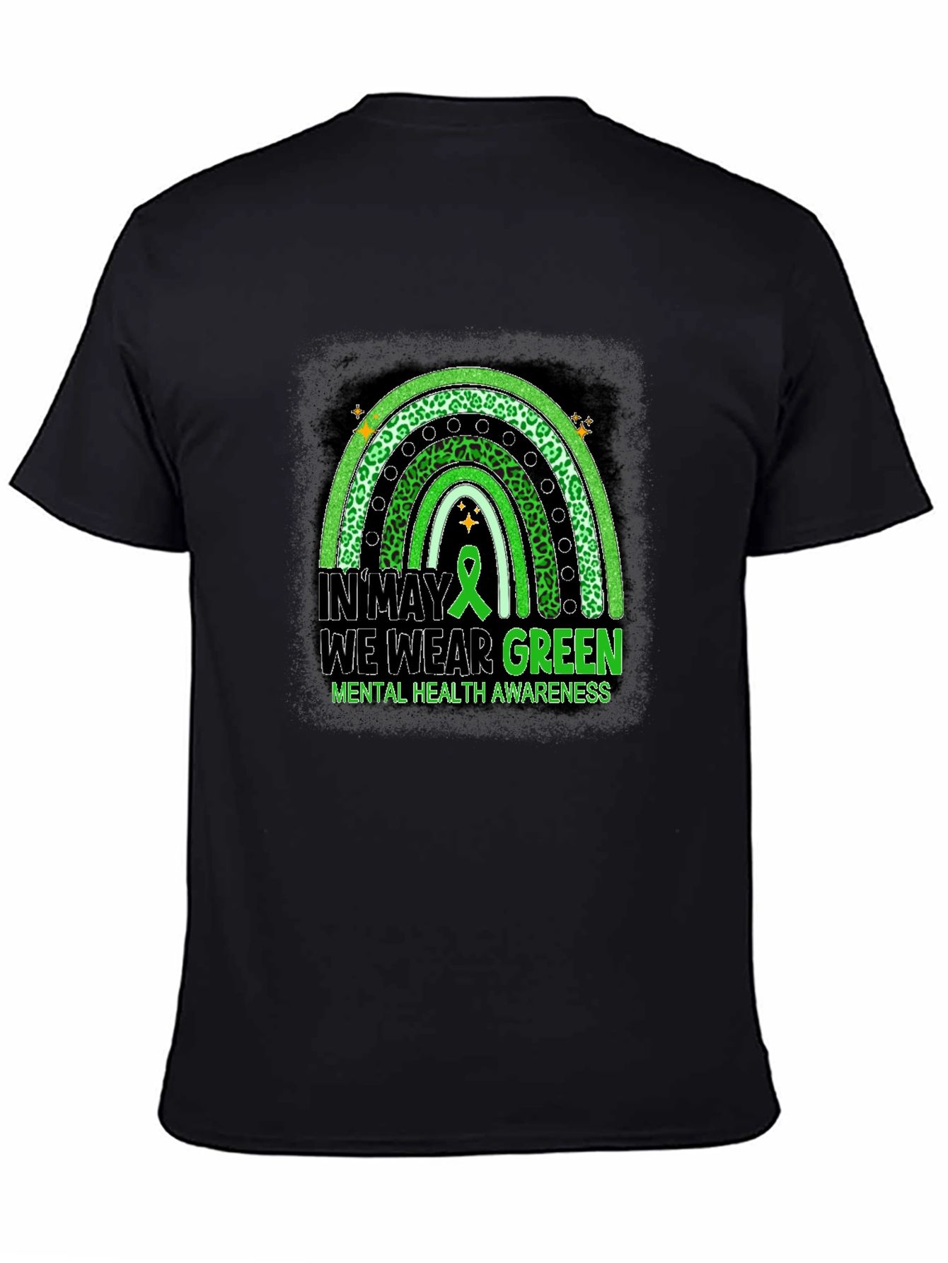 Mental Health Awareness Green Rainbow T-Shirt