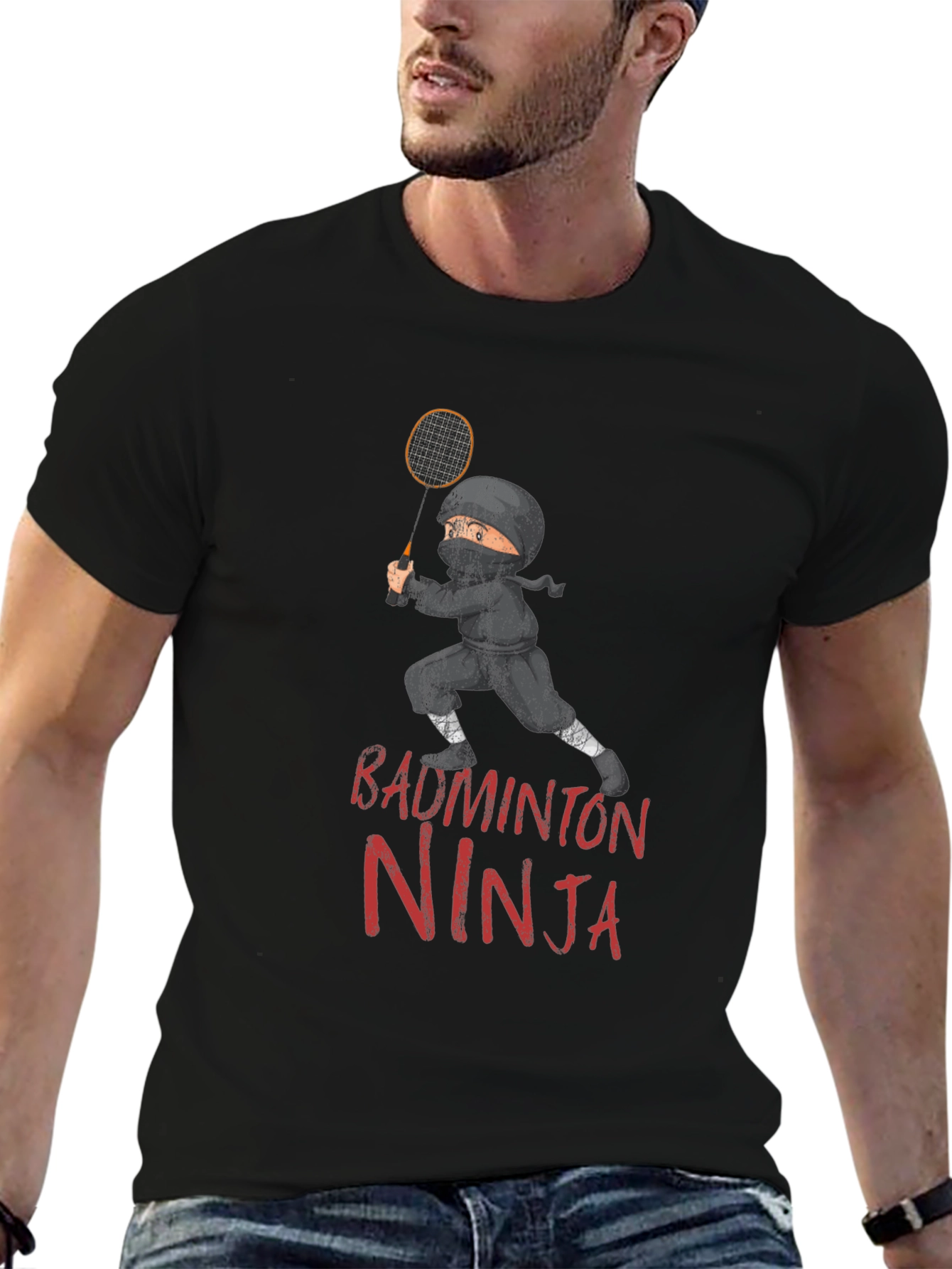 Badminton Ninja Graphic T-Shirt