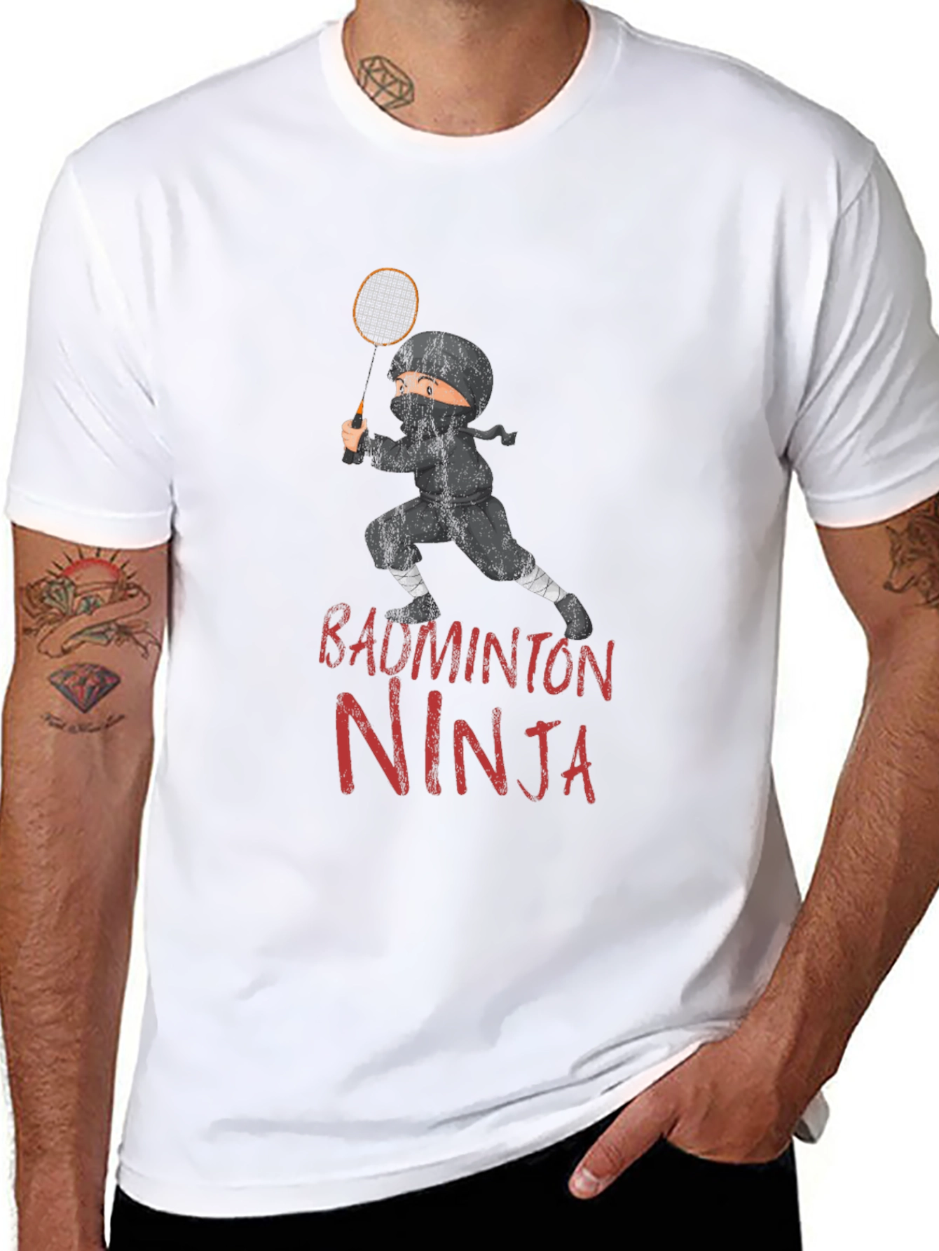 Badminton Ninja Graphic T-Shirt
