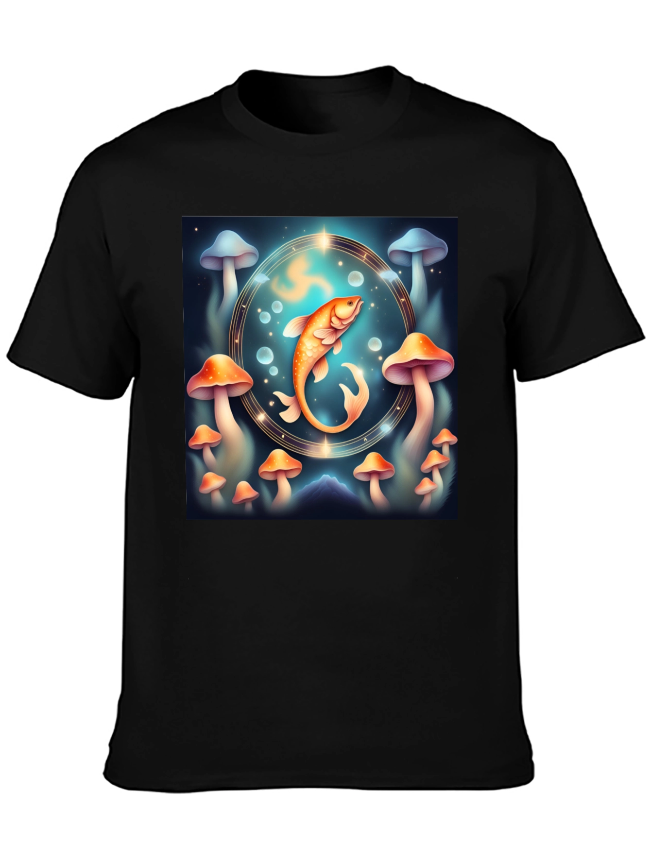 Mystical Fish & Mushroom Graphic Tee - Unisex