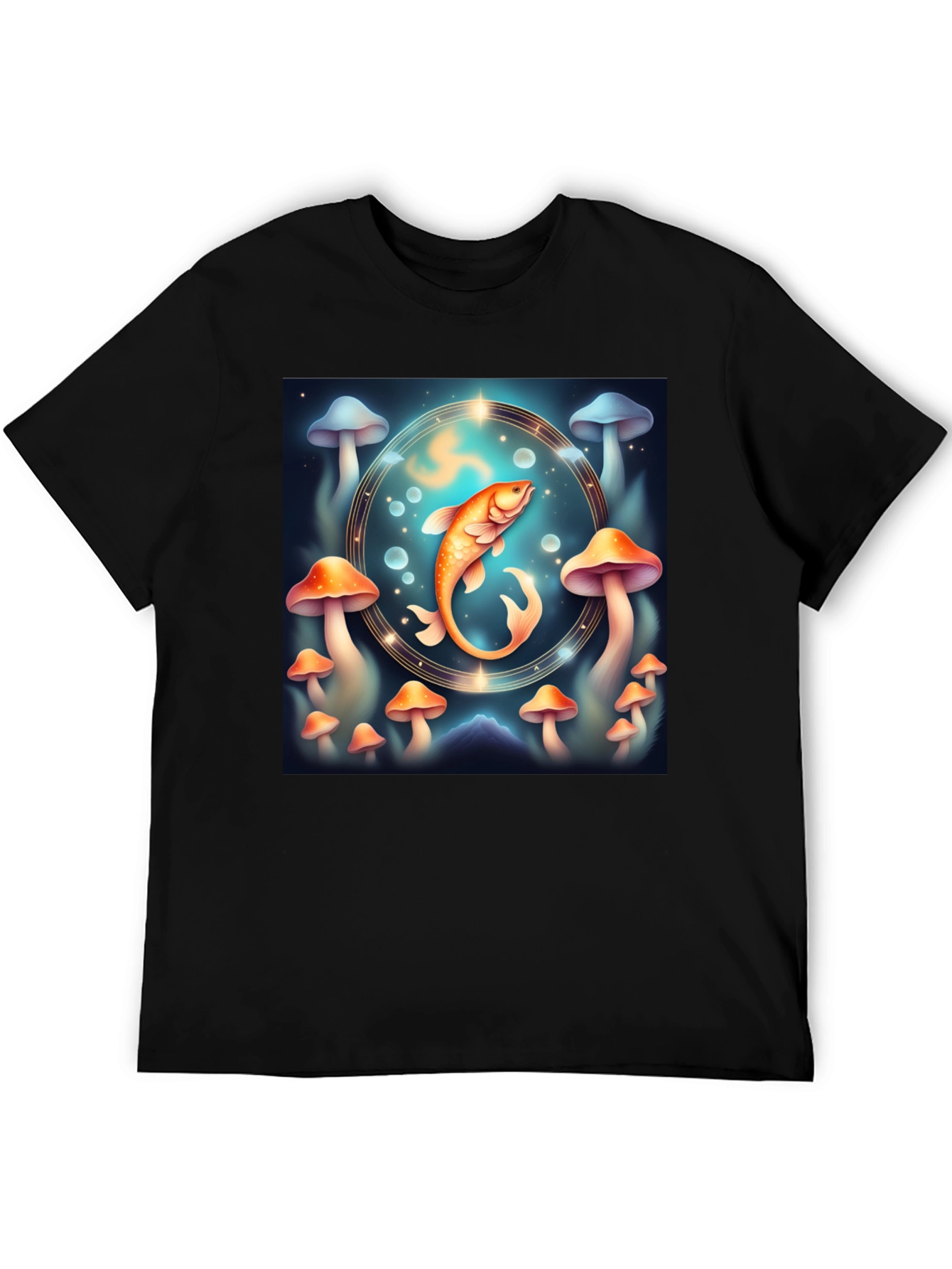 Mystical Fish & Mushroom Graphic Tee - Unisex