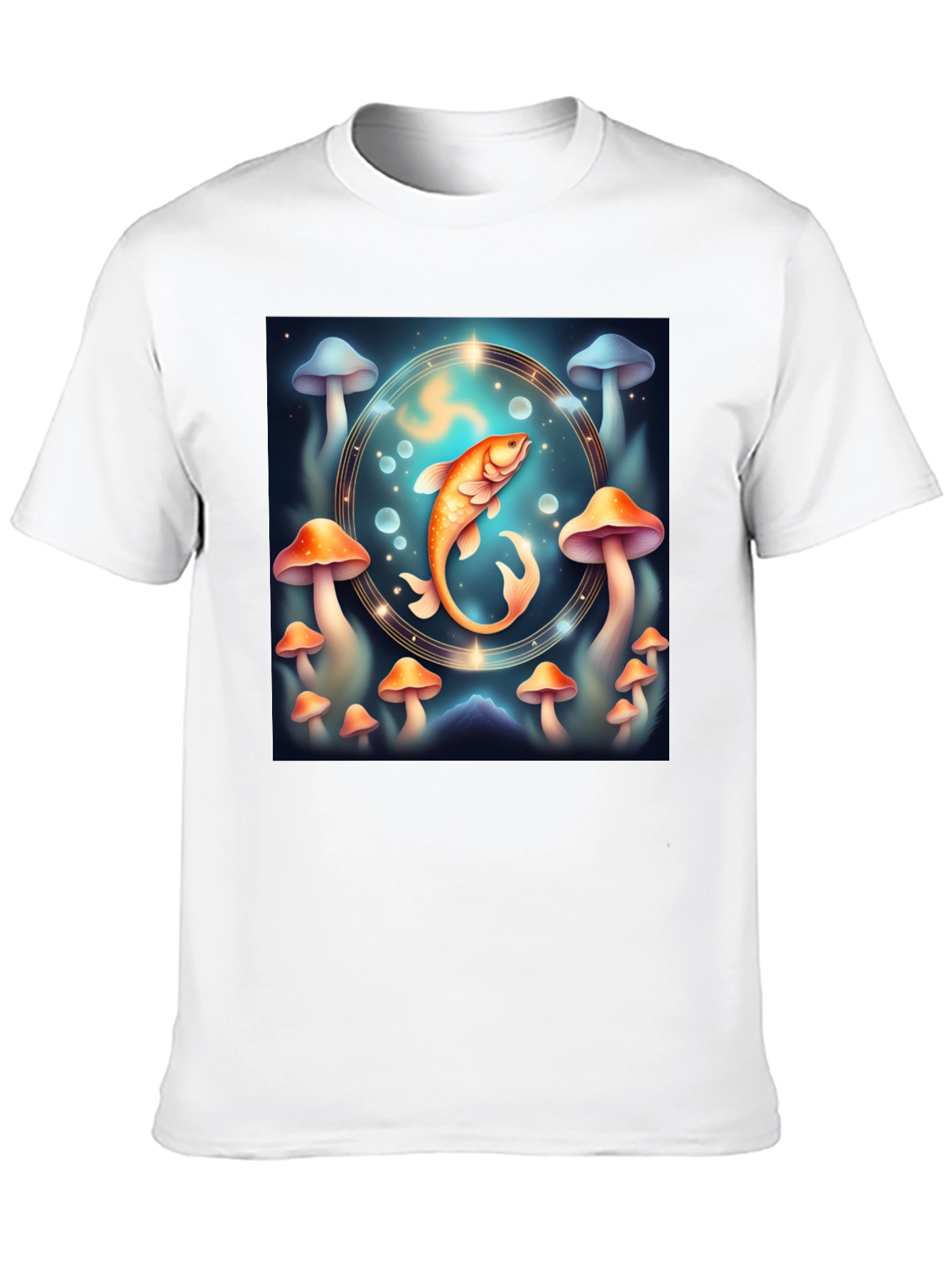 Mystical Fish & Mushroom Graphic Tee - Unisex