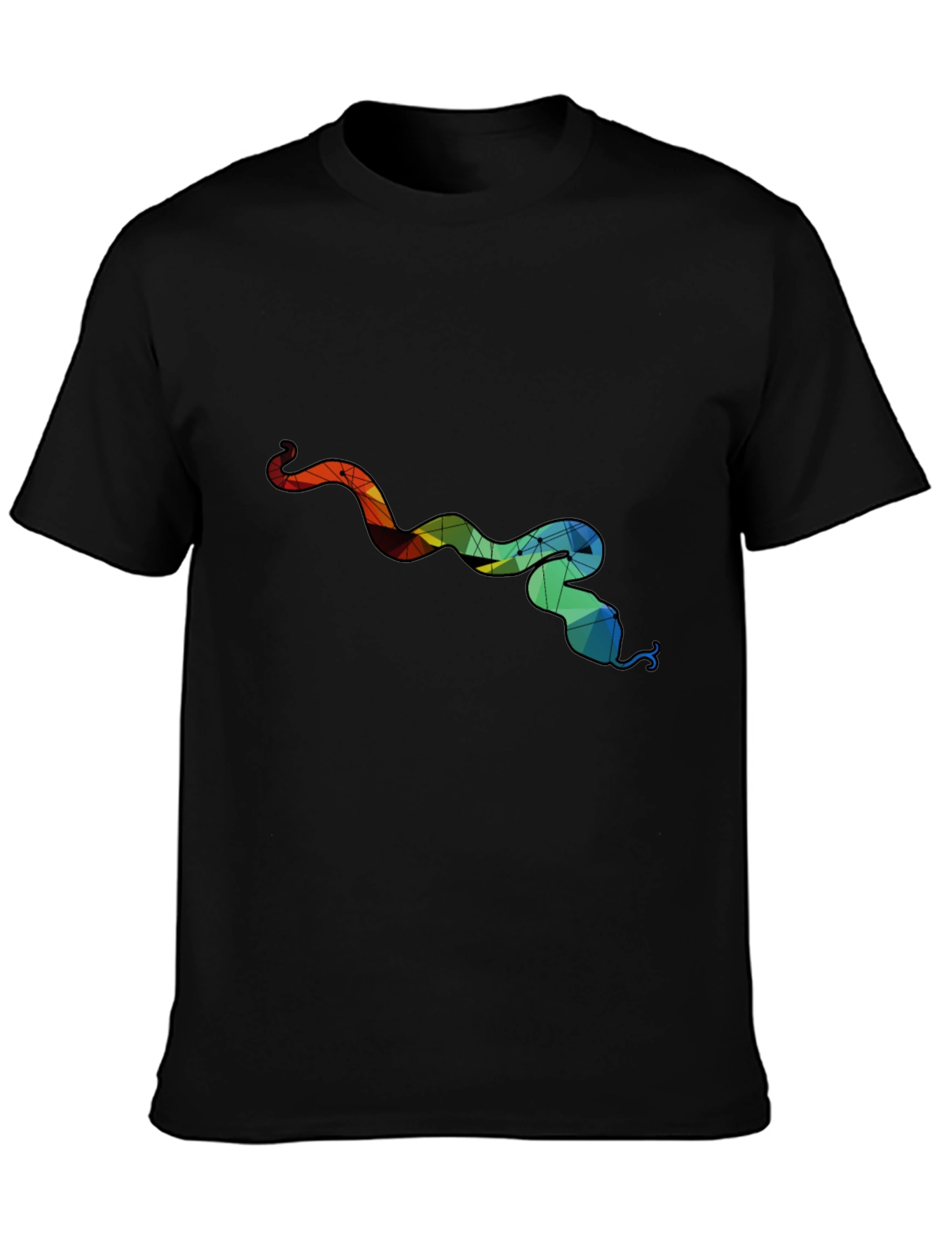Geometric Snake Graphic Tee - Mens Black T-Shirt