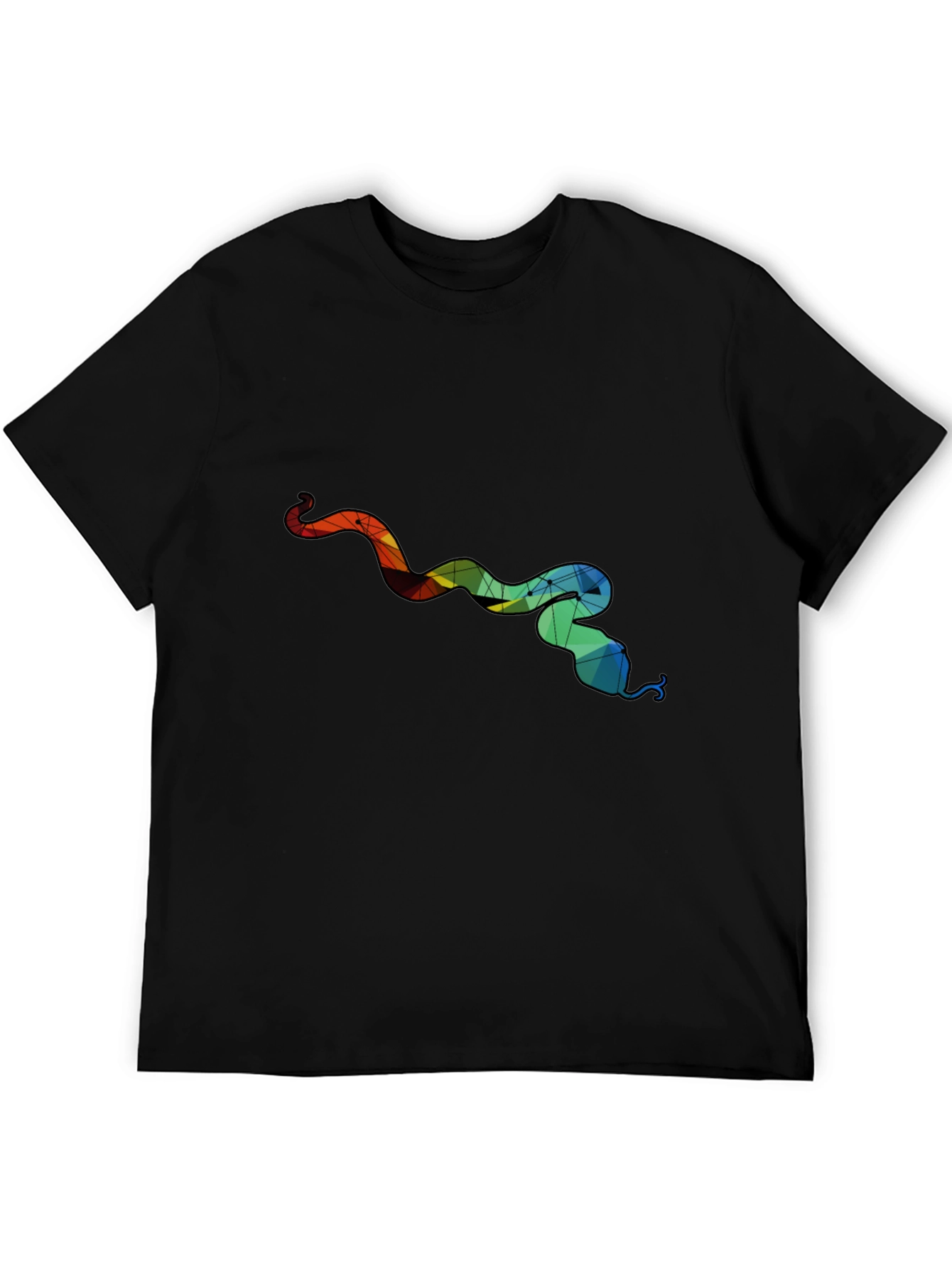 Geometric Snake Graphic Tee - Mens Black T-Shirt