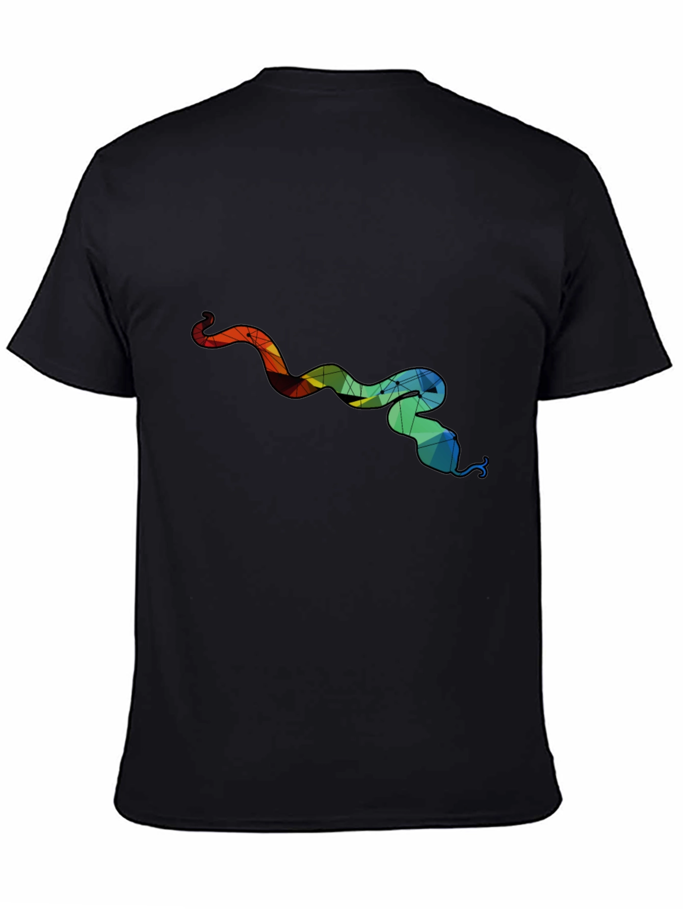 Geometric Snake Graphic Tee - Mens Black T-Shirt