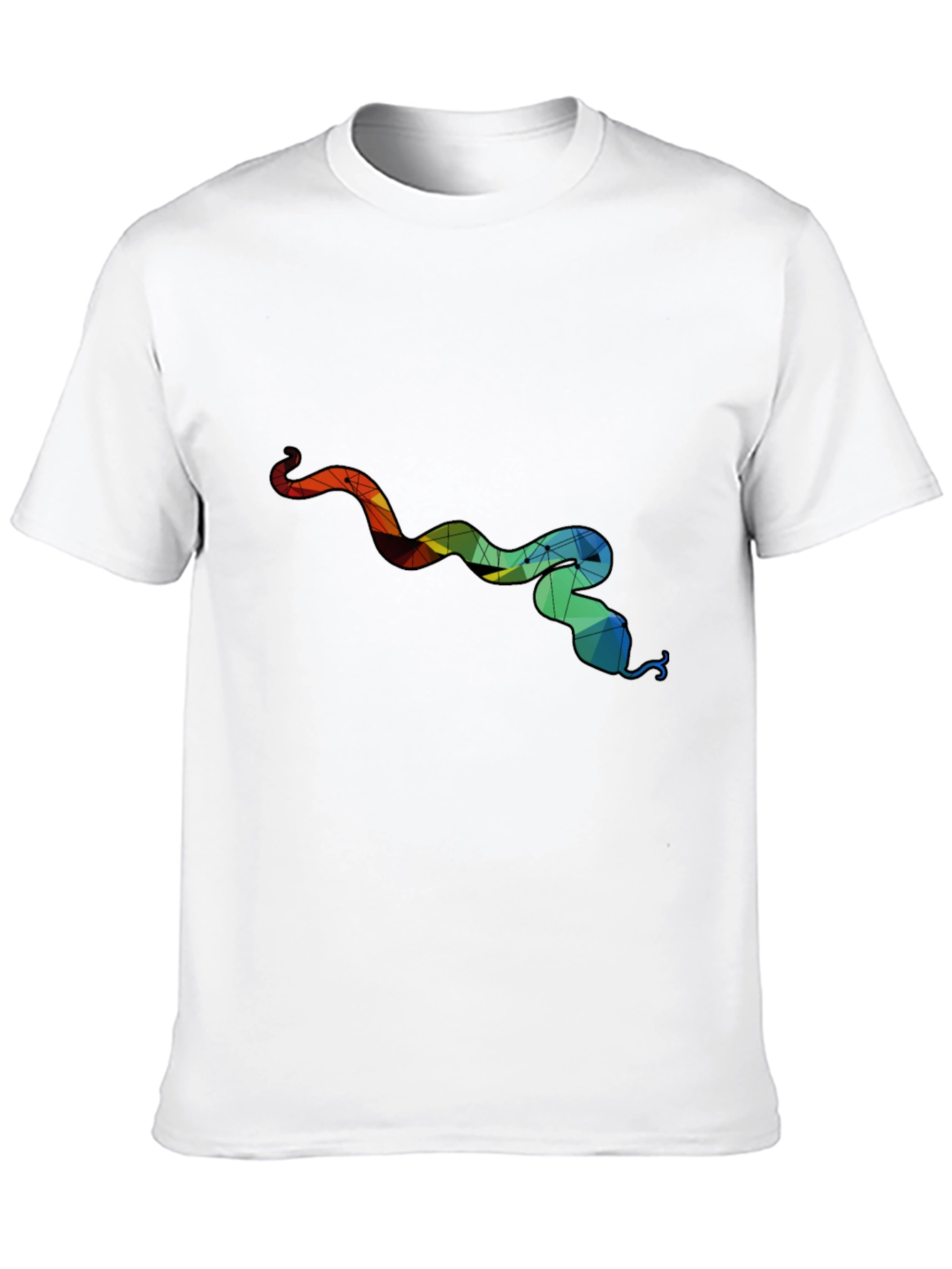 Geometric Snake Graphic Tee - Mens Black T-Shirt
