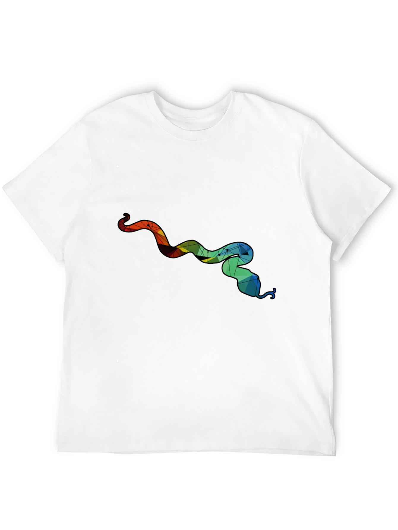 Geometric Snake Graphic Tee - Mens Black T-Shirt