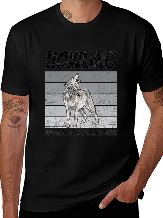 Howling Wolf Graphic Tee - Funny Animal Lover Shirt