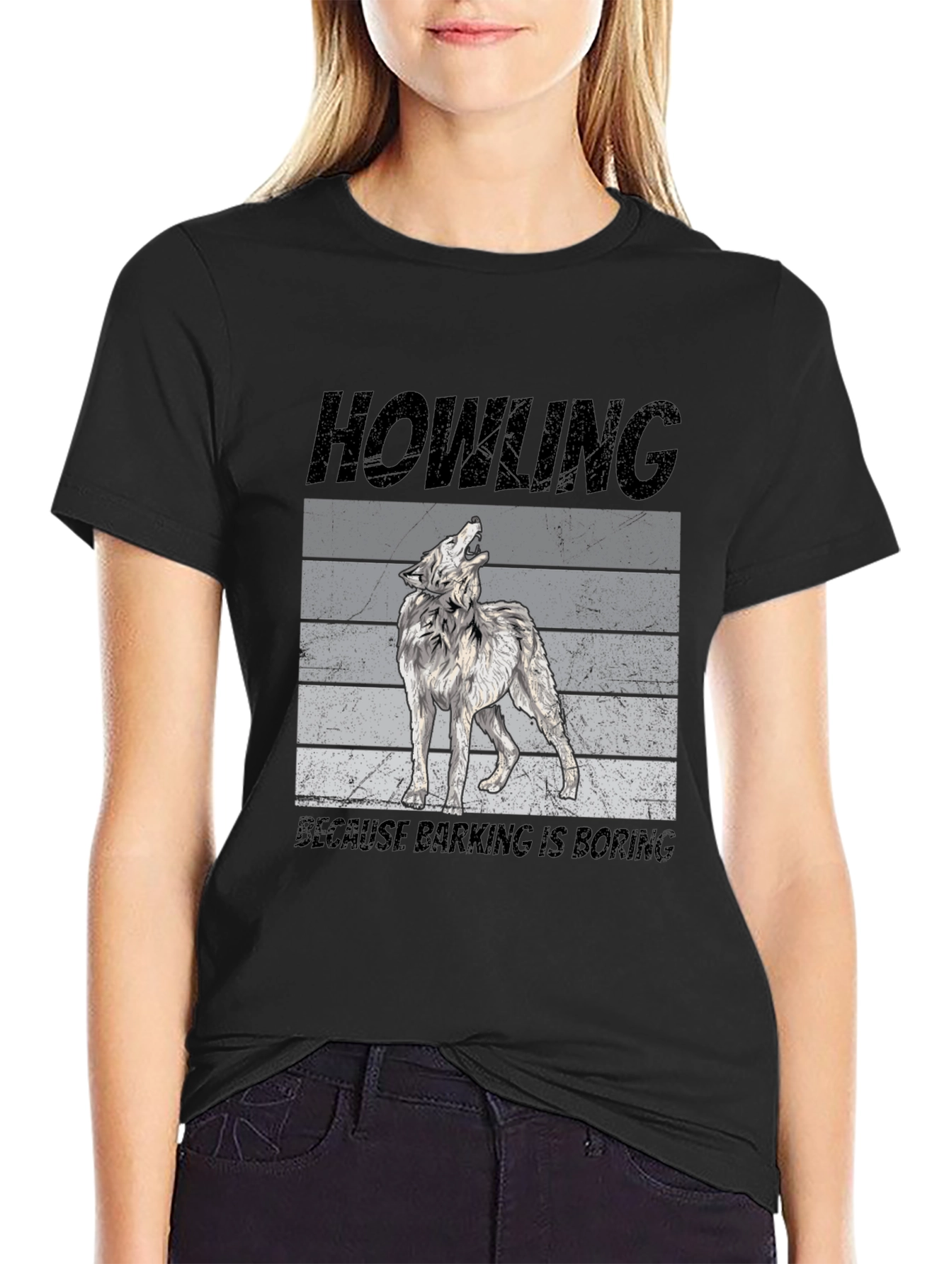 Howling Wolf Graphic Tee - Funny Animal Lover Shirt
