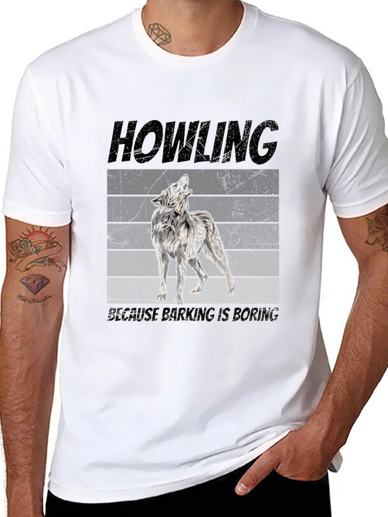 Howling Wolf Graphic Tee - Funny Animal Lover Shirt