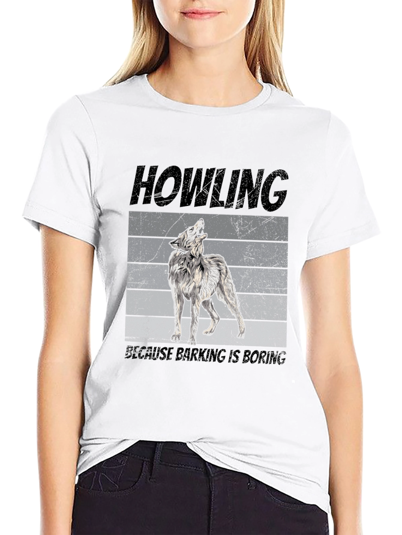 Howling Wolf Graphic Tee - Funny Animal Lover Shirt