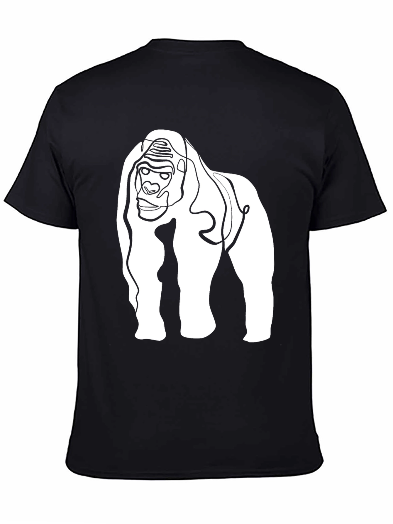 Gorilla Line Art Graphic Tee - Modern Style