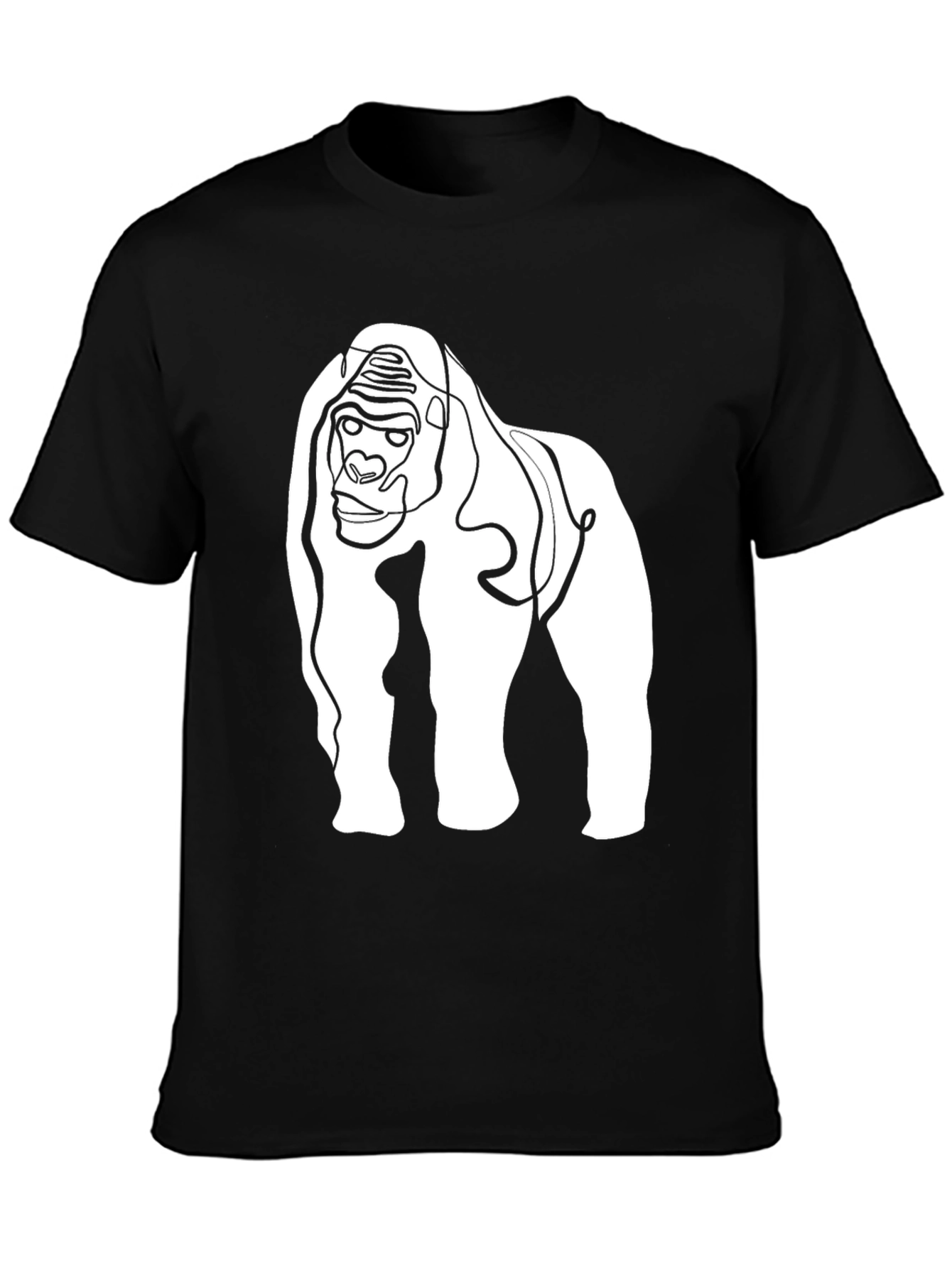 Gorilla Line Art Graphic Tee - Modern Style