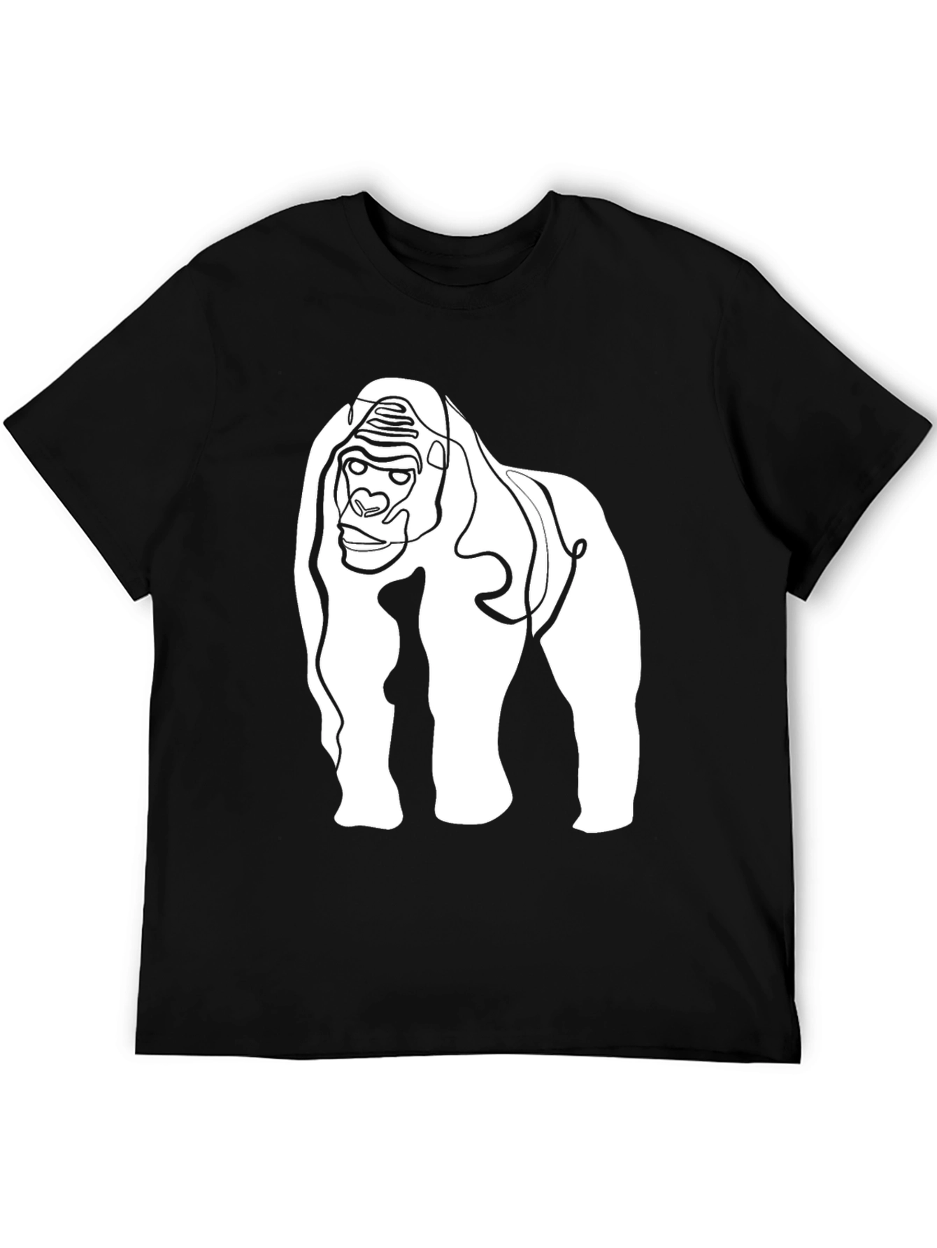 Gorilla Line Art Graphic Tee - Modern Style