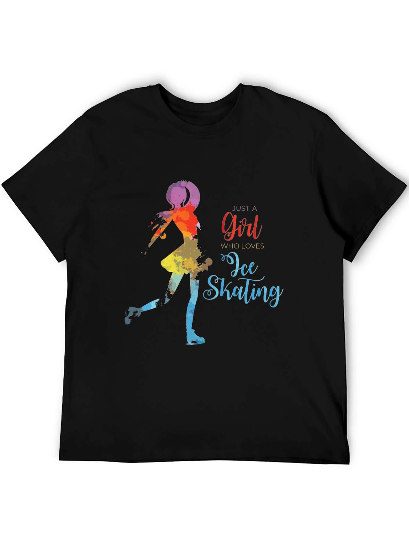 Ice Skating Girl Black T-Shirt
