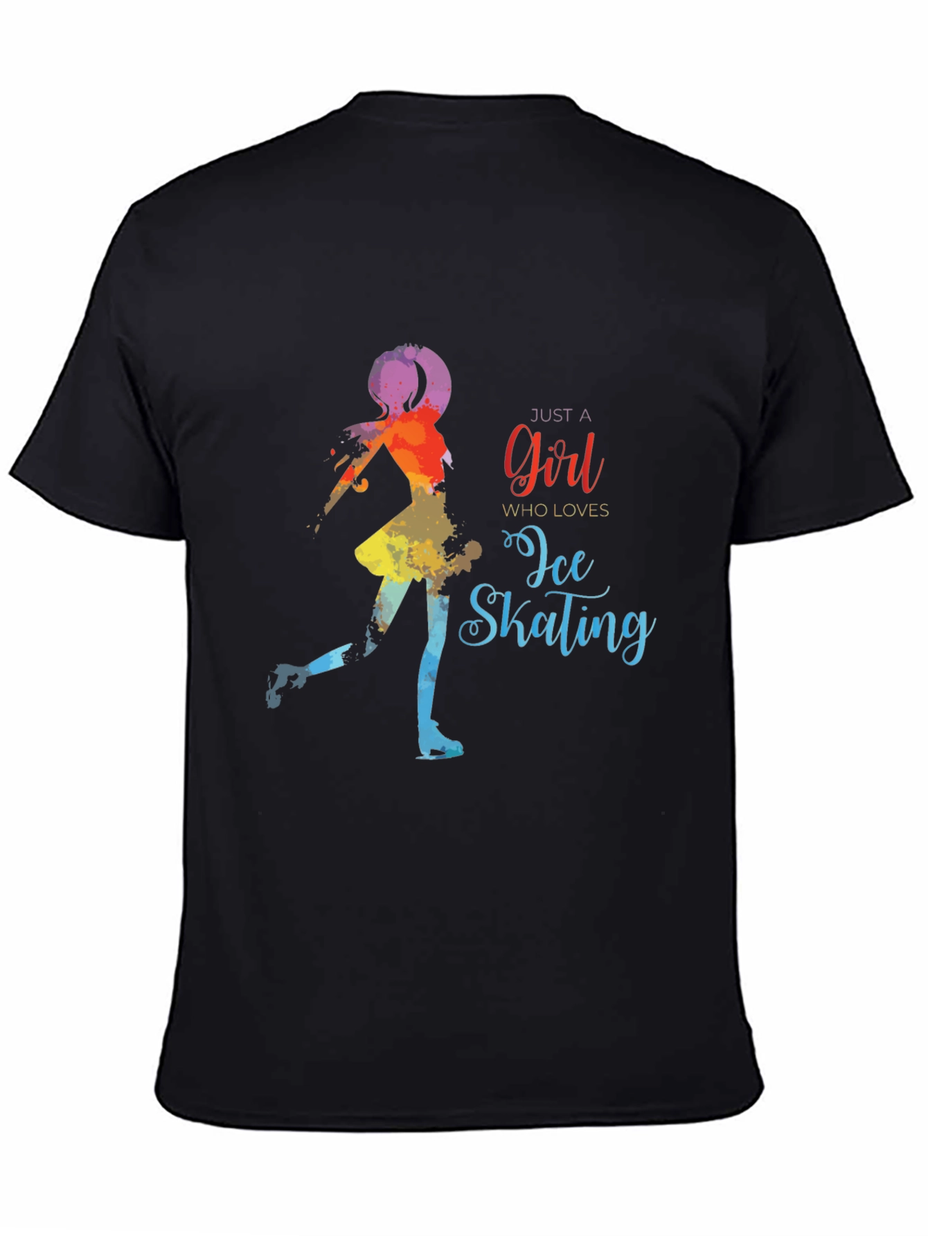 Ice Skating Girl Black T-Shirt