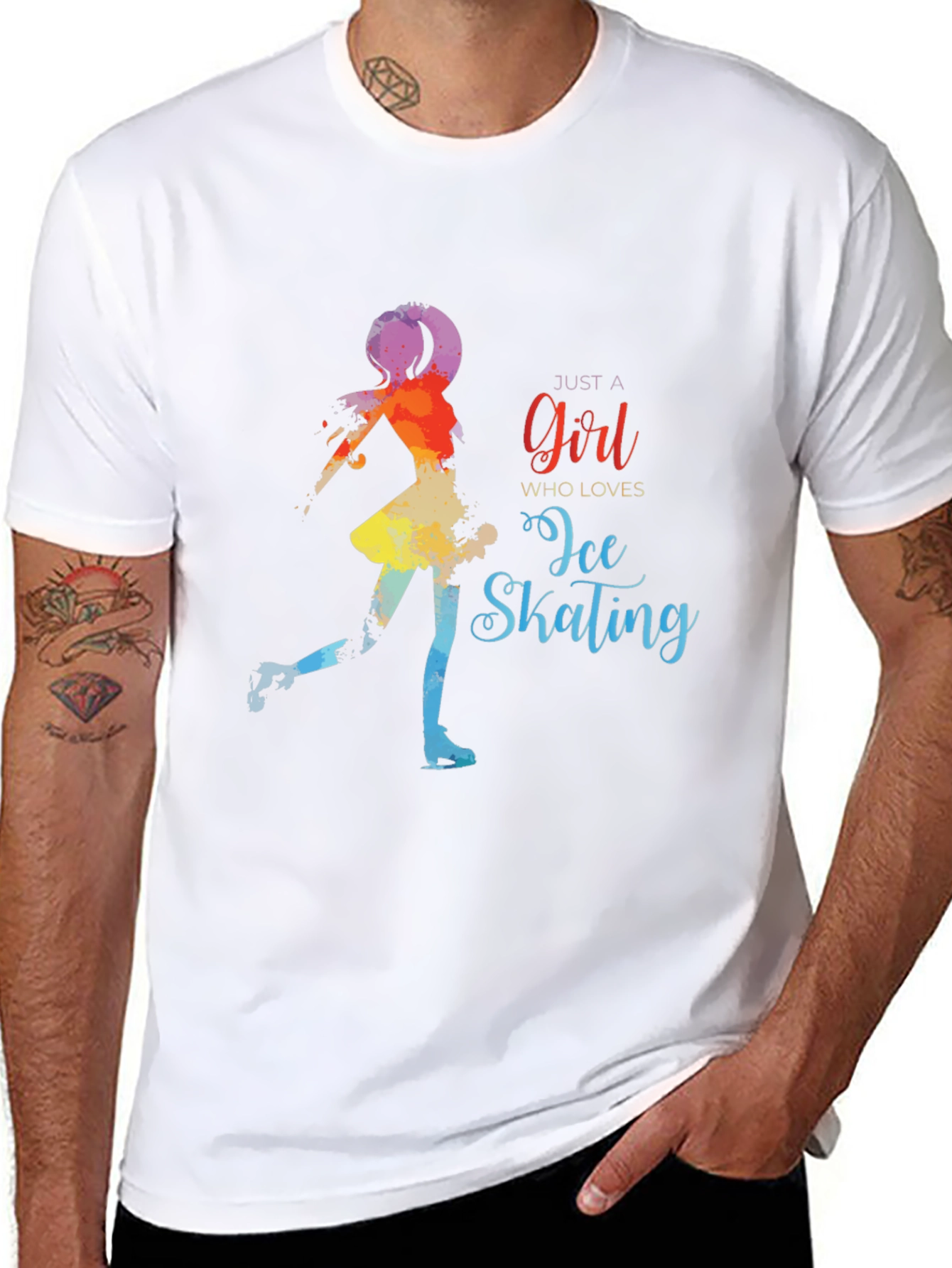 Ice Skating Girl Black T-Shirt