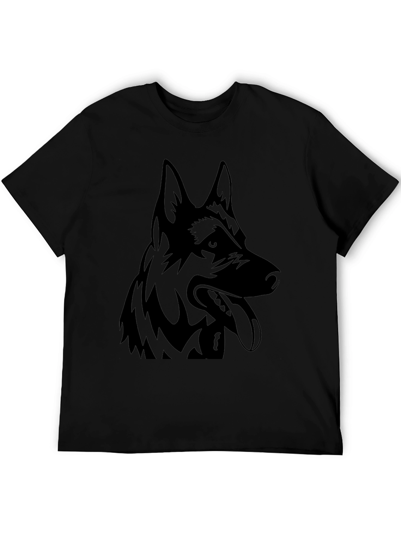 Black T-Shirt with German Shepherd Graphic