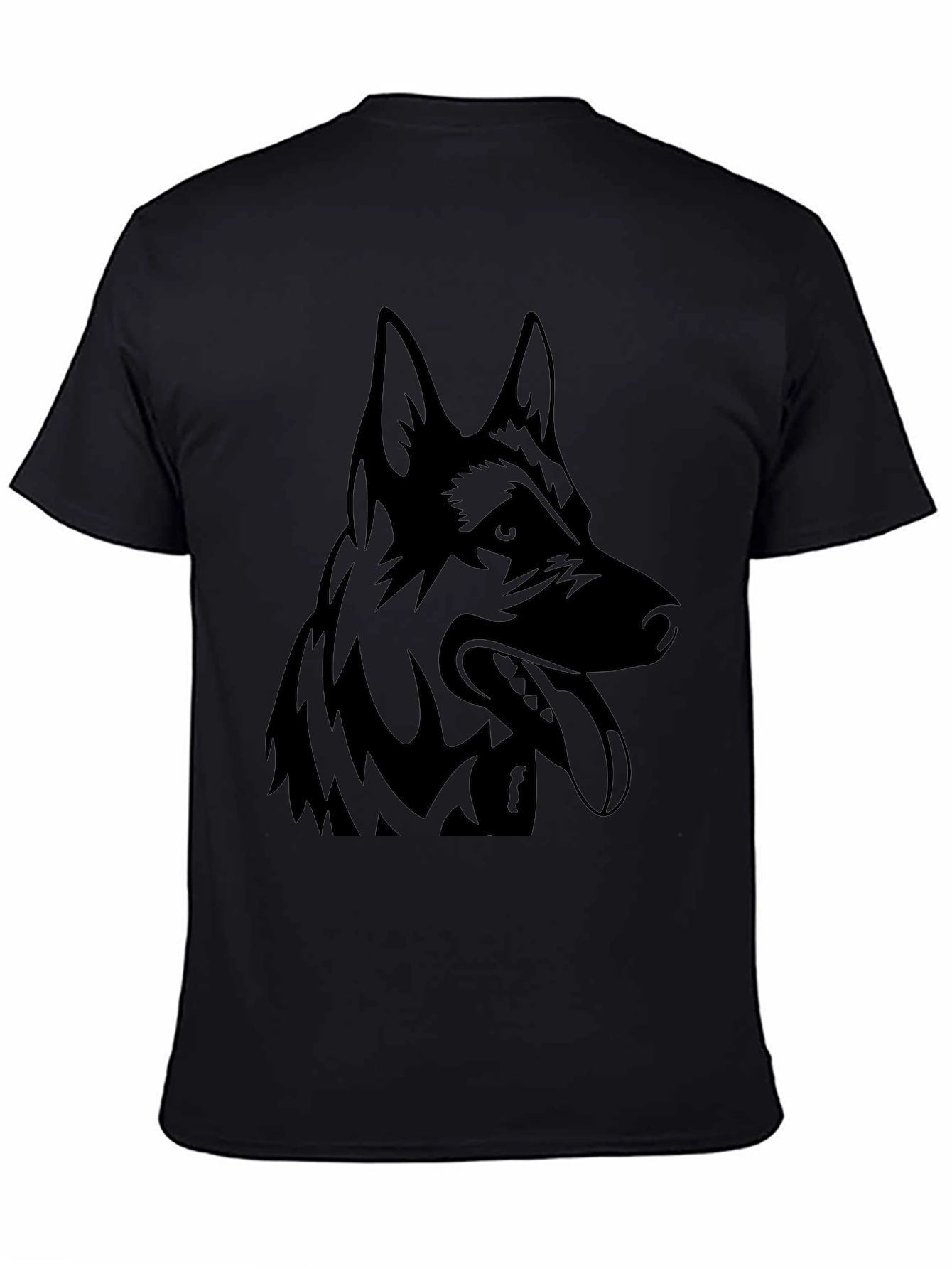 Black T-Shirt with German Shepherd Graphic