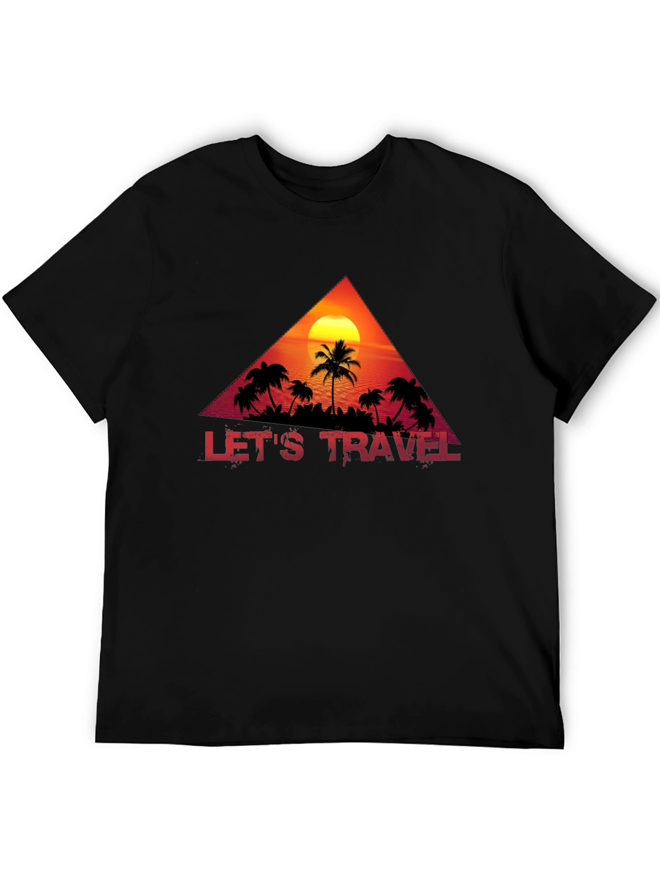 Lets Travel Graphic Tee - Island Sunset Design