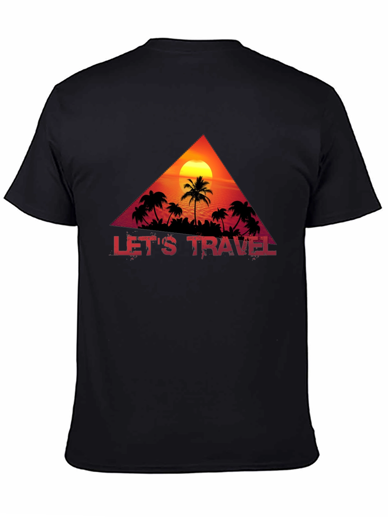 Lets Travel Graphic Tee - Island Sunset Design
