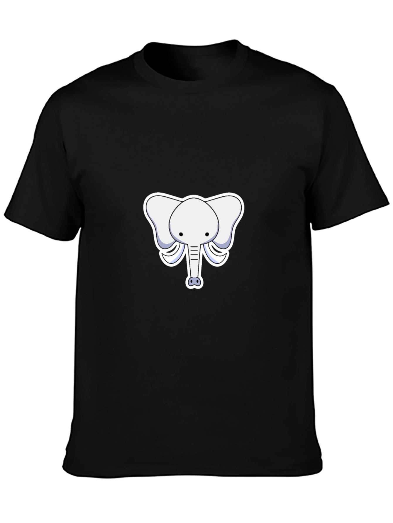 Cute Elephant Graphic Tee - Black
