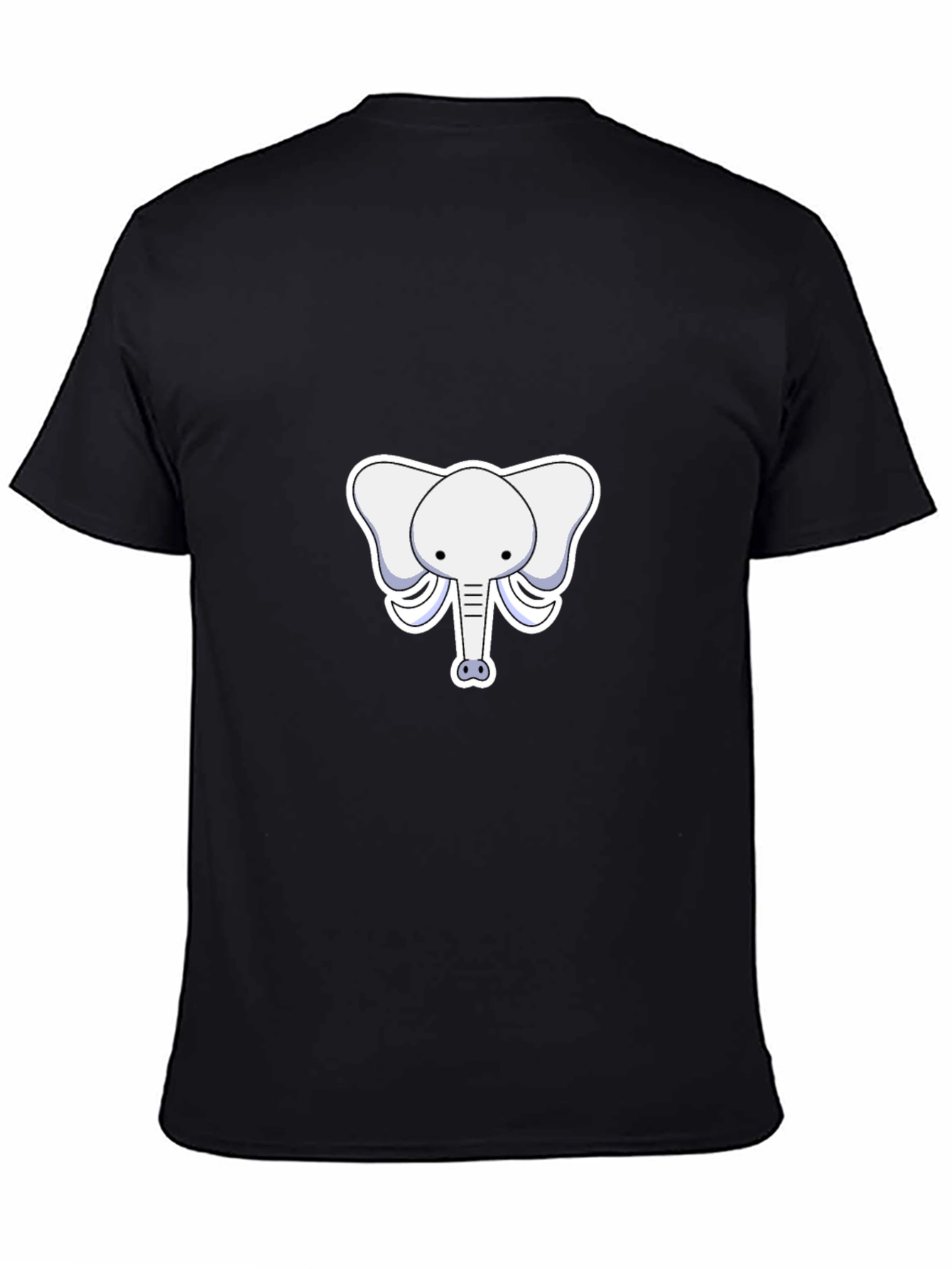 Cute Elephant Graphic Tee - Black