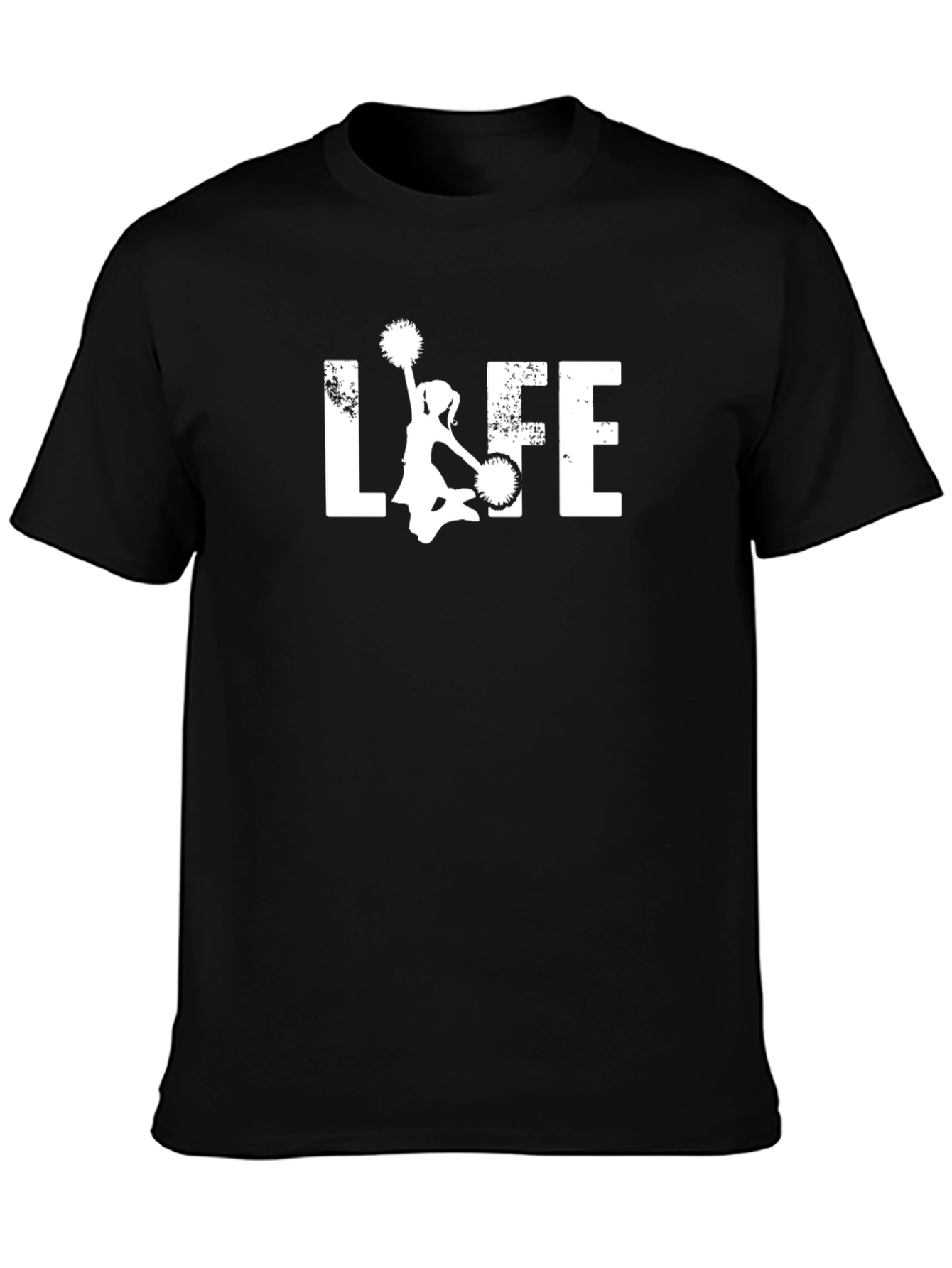 Cheerleading Life T-Shirt - Black Cotton Tee