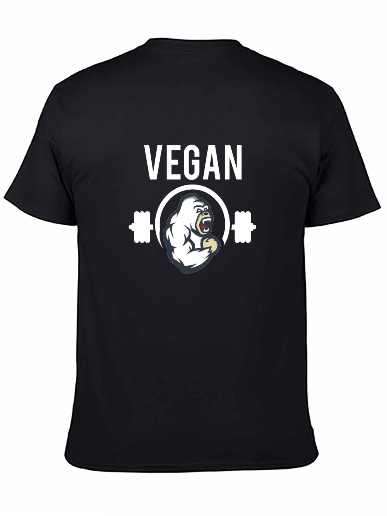 Vegan Gorilla Barbell Black T-Shirt