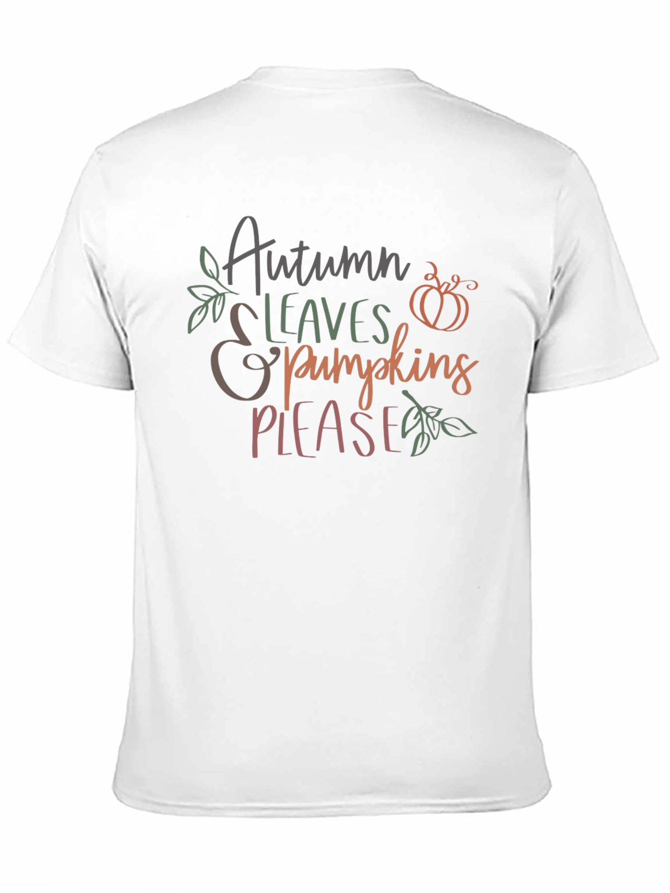 Autumn Leaves & Pumpkins Please Graphic T-Shirt