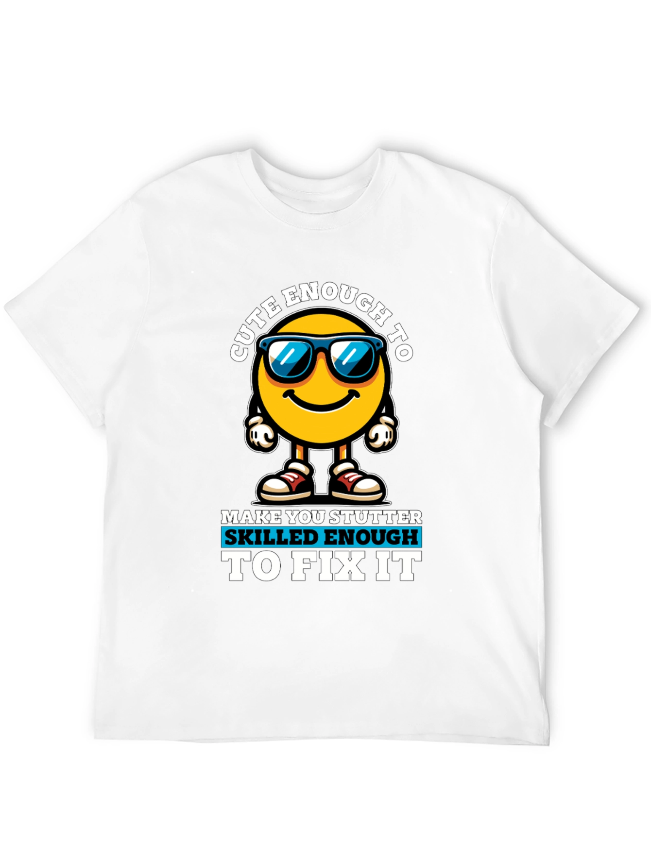 Cute Enough Skilled Enough Black Graphic Tee