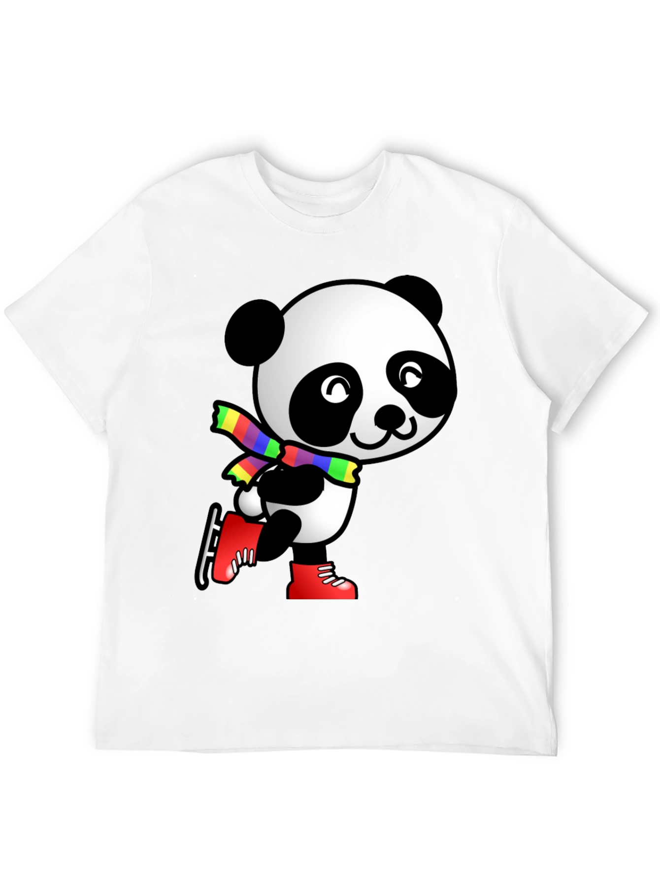Panda Ice Skater Graphic Tee - Black