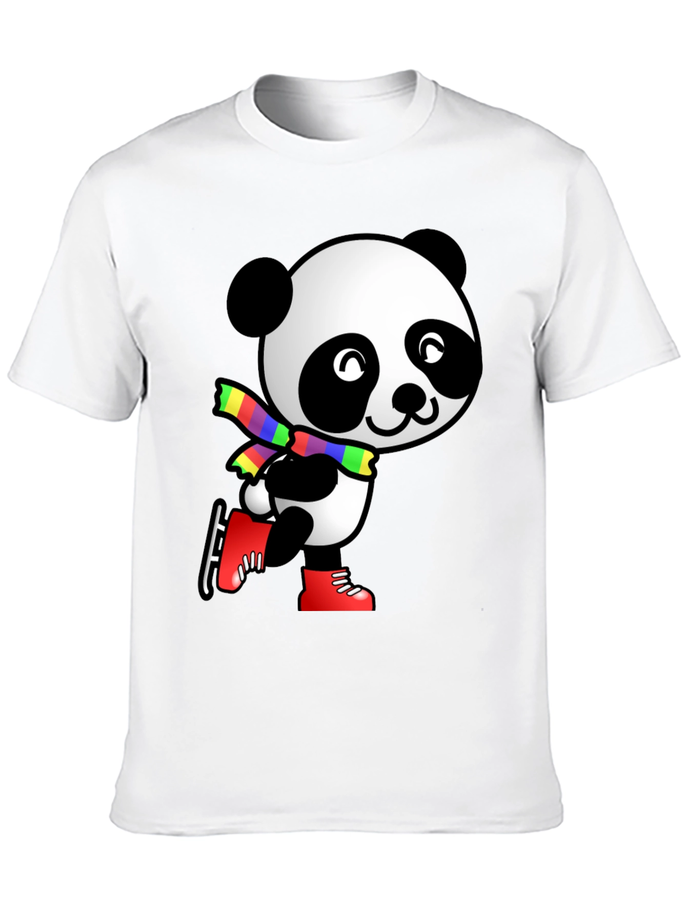 Panda Ice Skater Graphic Tee - Black
