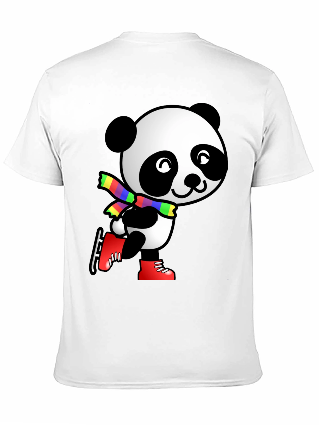 Panda Ice Skater Graphic Tee - Black
