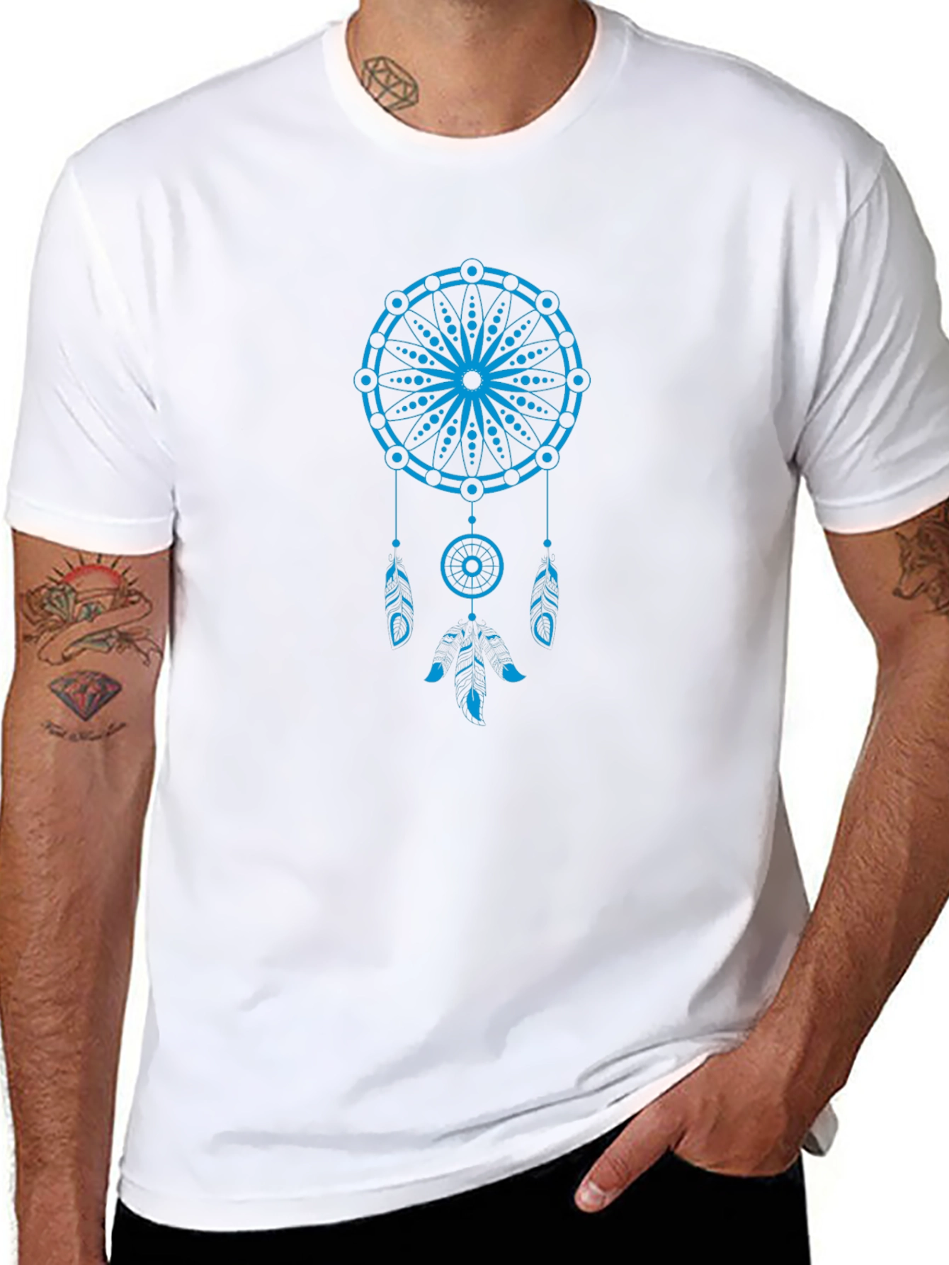 Dreamcatcher Graphic Tee - Soft Black Cotton Blend