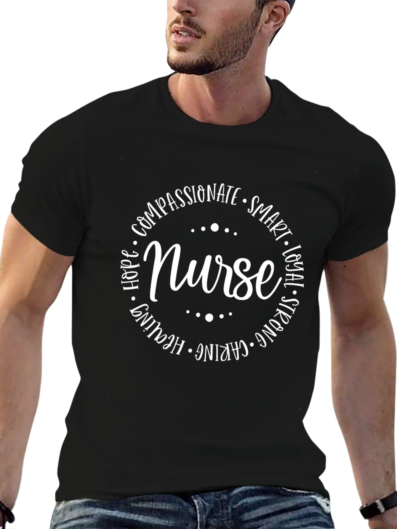 Nurse Compassionate Graphic T-Shirt - Black
