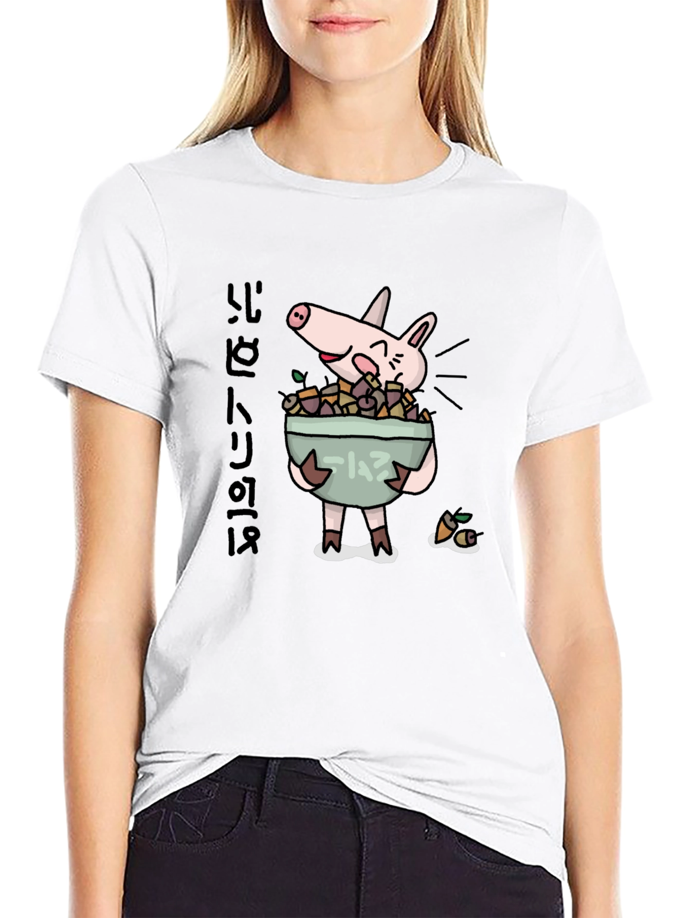 Funny Pig Ramen Graphic T-Shirt