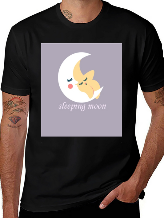 Sleeping Moon Graphic Tee - Stylish Comfort