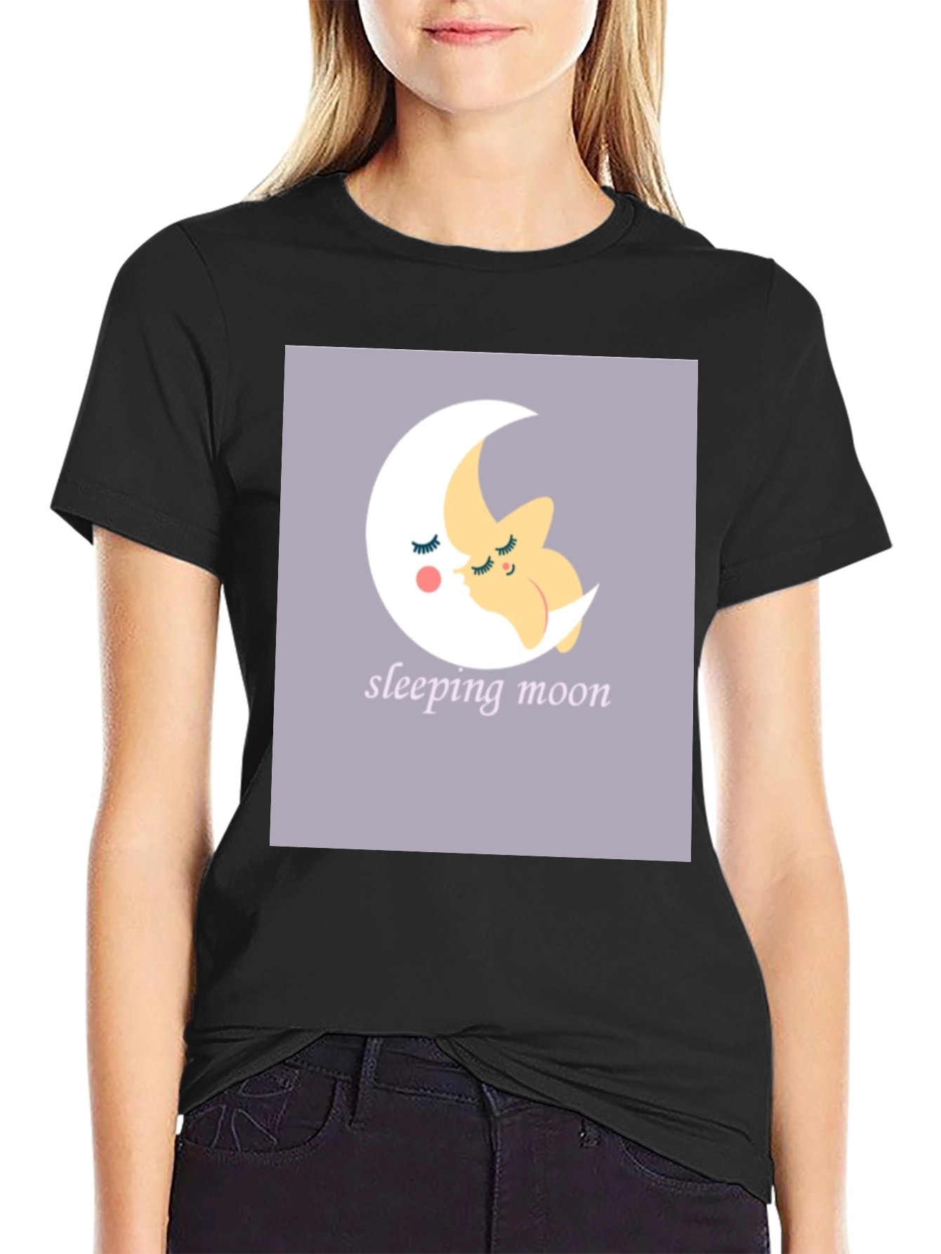 Sleeping Moon Graphic Tee - Stylish Comfort