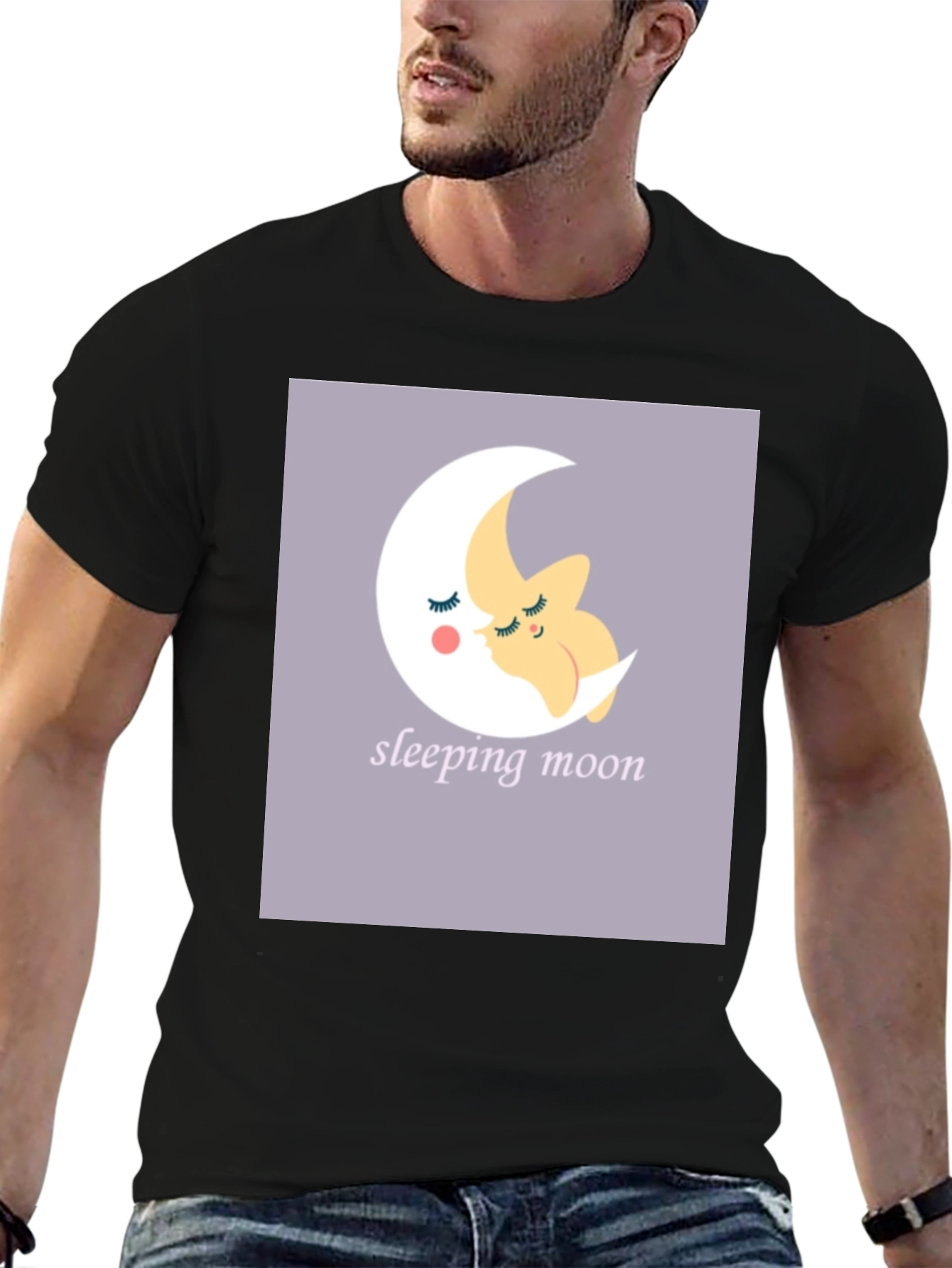 Sleeping Moon Graphic Tee - Stylish Comfort