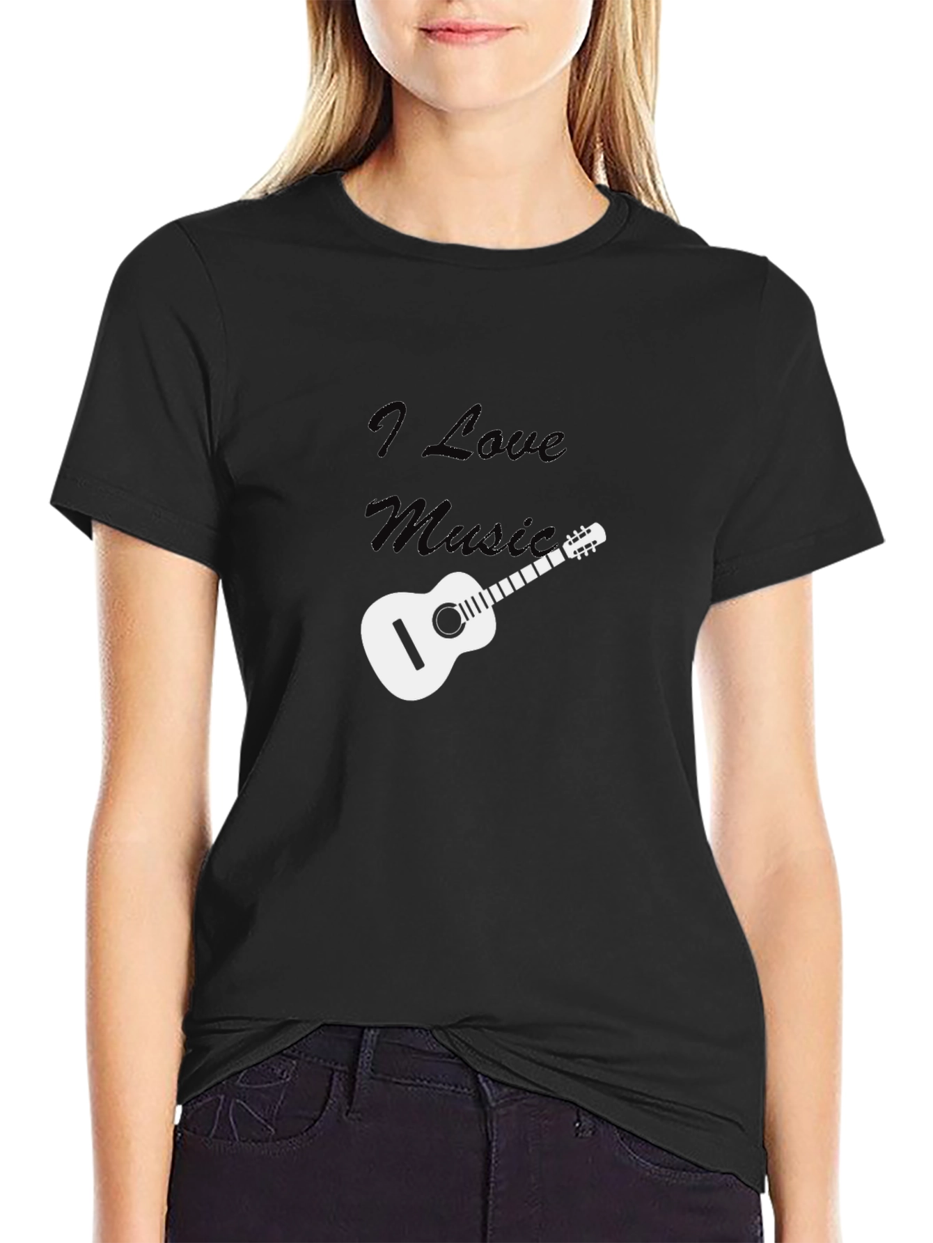 I Love Music Guitar T-Shirt